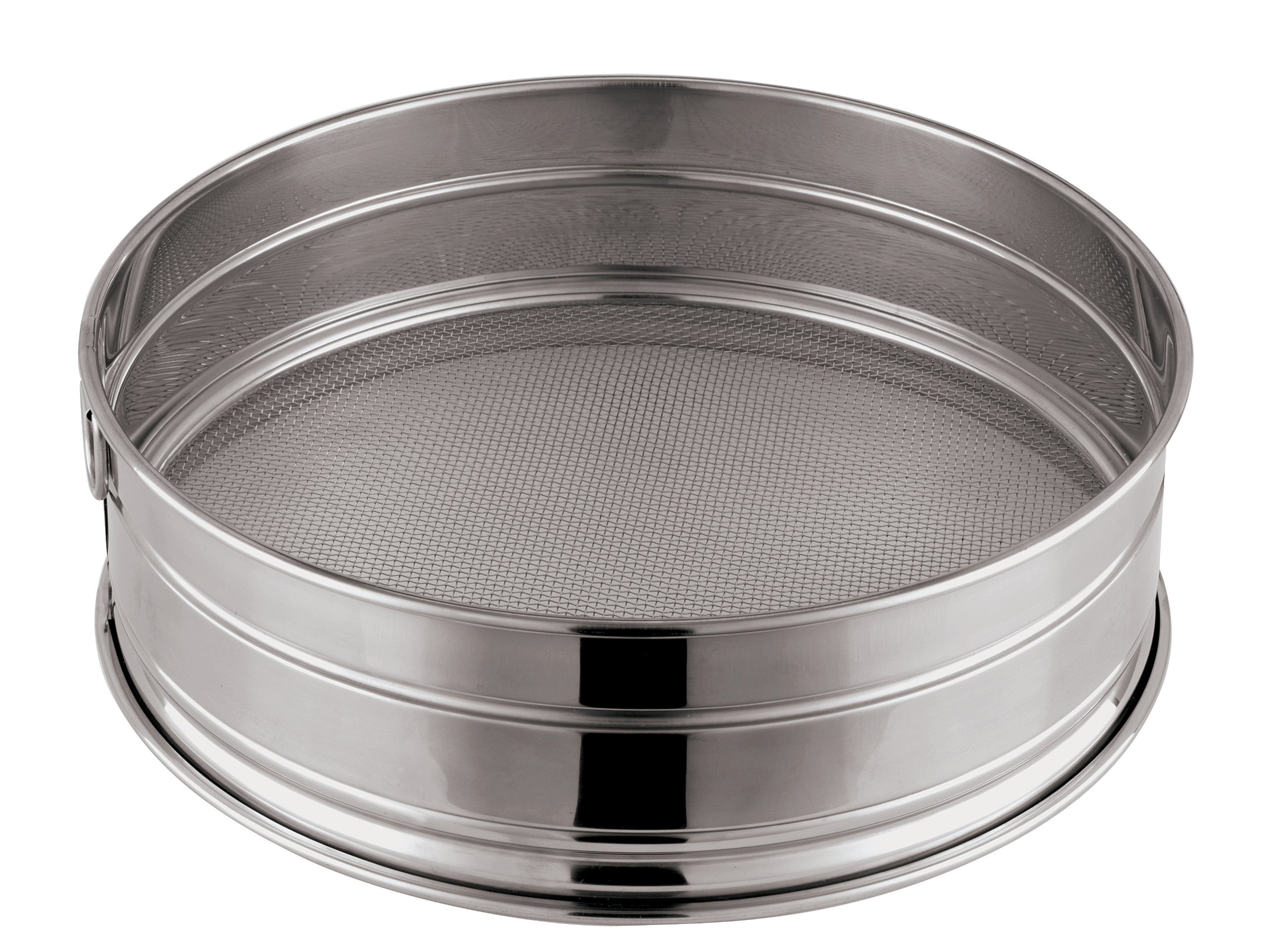 Paderno World Cuisine 15.75-Inch Stainless Steel Medium Mesh Flour Sifter - Perfect for Baking, Cooking & Pastry Making | Fine Mesh Strainer for Flour, Sugar & Dry Ingredients