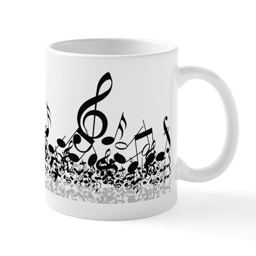 White - Music Notes Mug