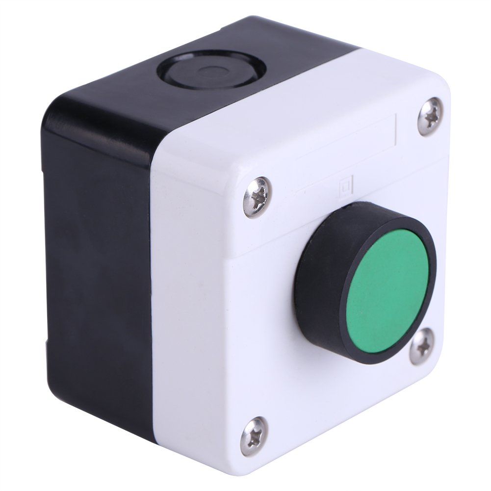 Weatherproof Green Push Button Switch - One Button Control Box for Gate Openers | Durable Outdoor Switch Station Box for Driveway, Garage & Security Gates