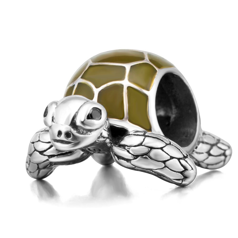 925 Sterling Silver Sea Turtle Charm Beads for DIY Bracelet & Necklace - Perfect for Beach Jewelry, Ocean-Themed Gifts & Boho Accessories