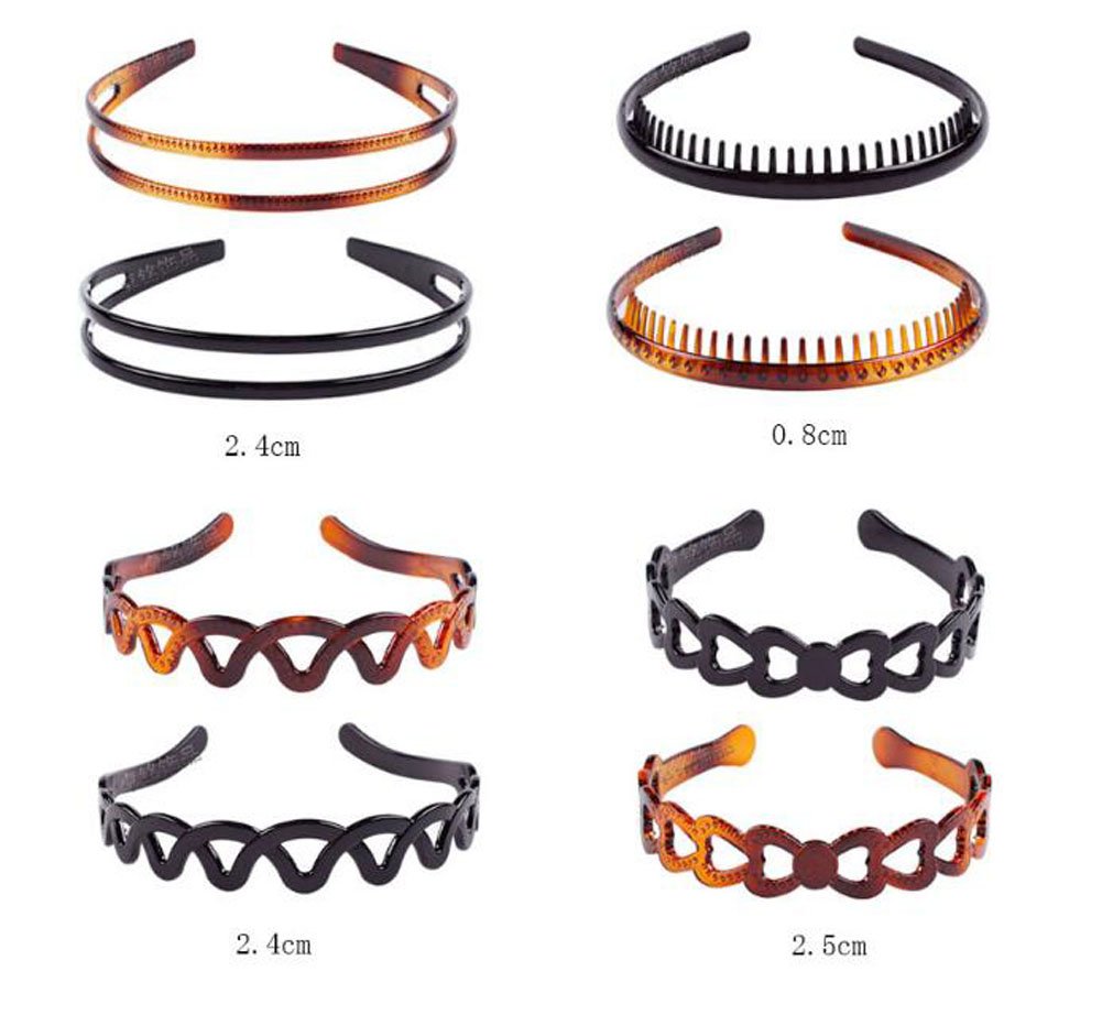 Suoirblss 8PCS Plastic Hair Combs & Headbands Set - Durable Hair Accessories for Women & Men (Style01) - Perfect for Salon Styling, Home Use & Travel