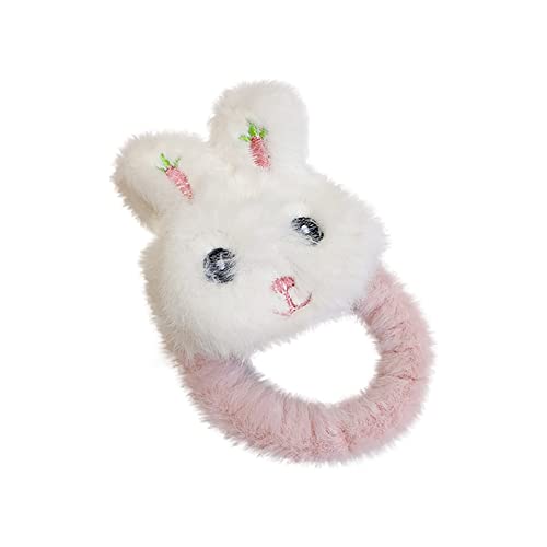 Cute Plush Bear Rabbit Hair Tie - Soft Scrunchie for Women & Girls - Perfect for Ponytails & Headbands