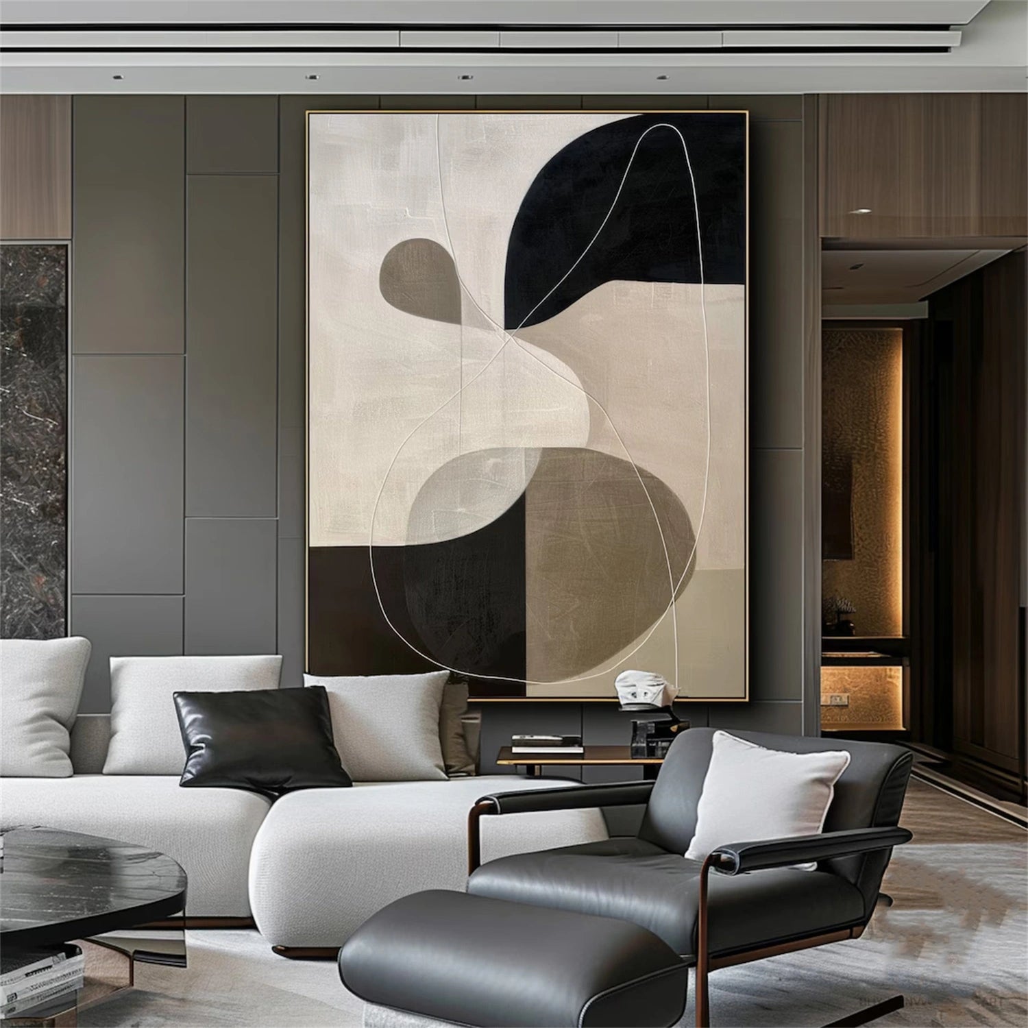 Custom Size Abstract Wall Art Painting #AB 282 - Modern Home Decor for Living Room, Bedroom & Office