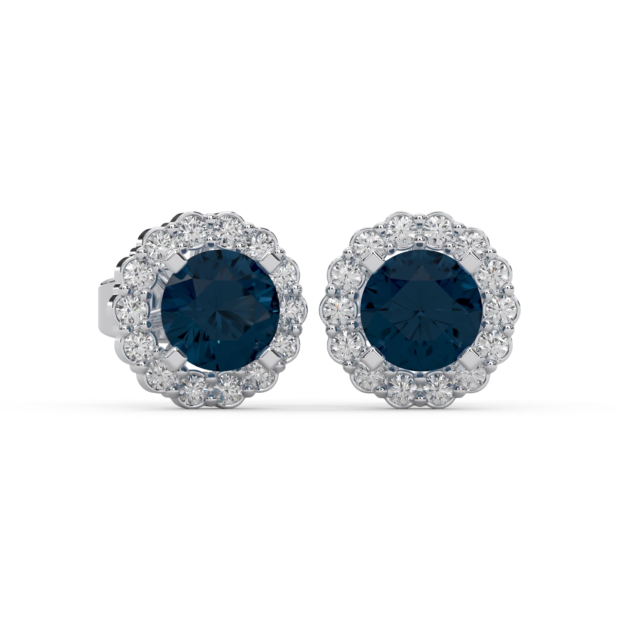 0.20 Cttw Natural Diamond Round Cut Halo Stud Push Back Earrings for Women in 925 Sterling Silver | Hypoallergenic Fine Jewelry with Gift Box | Perfect Valentine's Day, Anniversary & Birthday Gift for Her | Elegant Everyday Wear & Special Occasion Jewelry