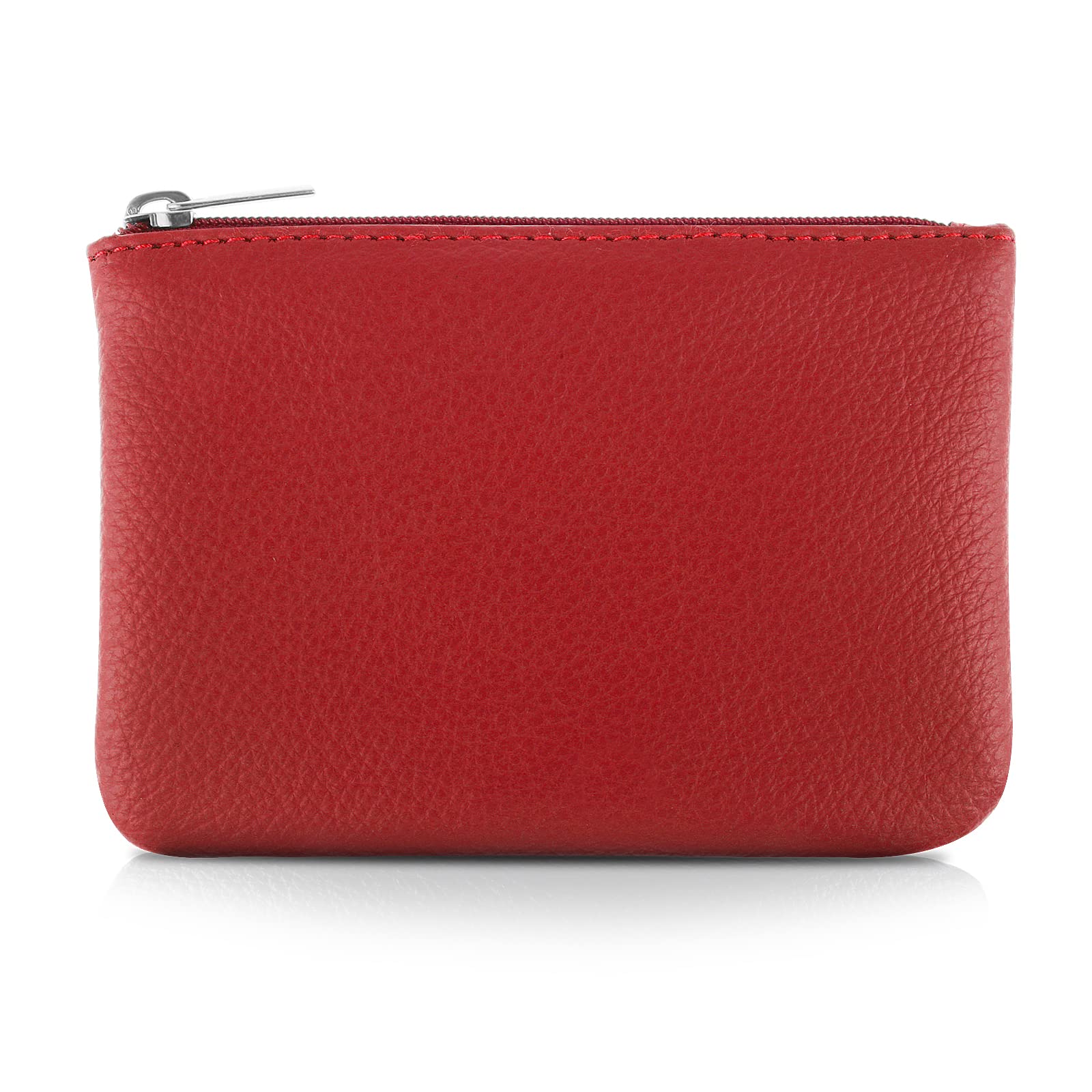 Stylish PU Lychee Pattern Zipper Coin Purse - Mini Portable Wallet for Women to Organize Coins, Credit Cards, ID, Keys & Lipstick (Red) | Perfect for Everyday Use, Travel & Gift Giving