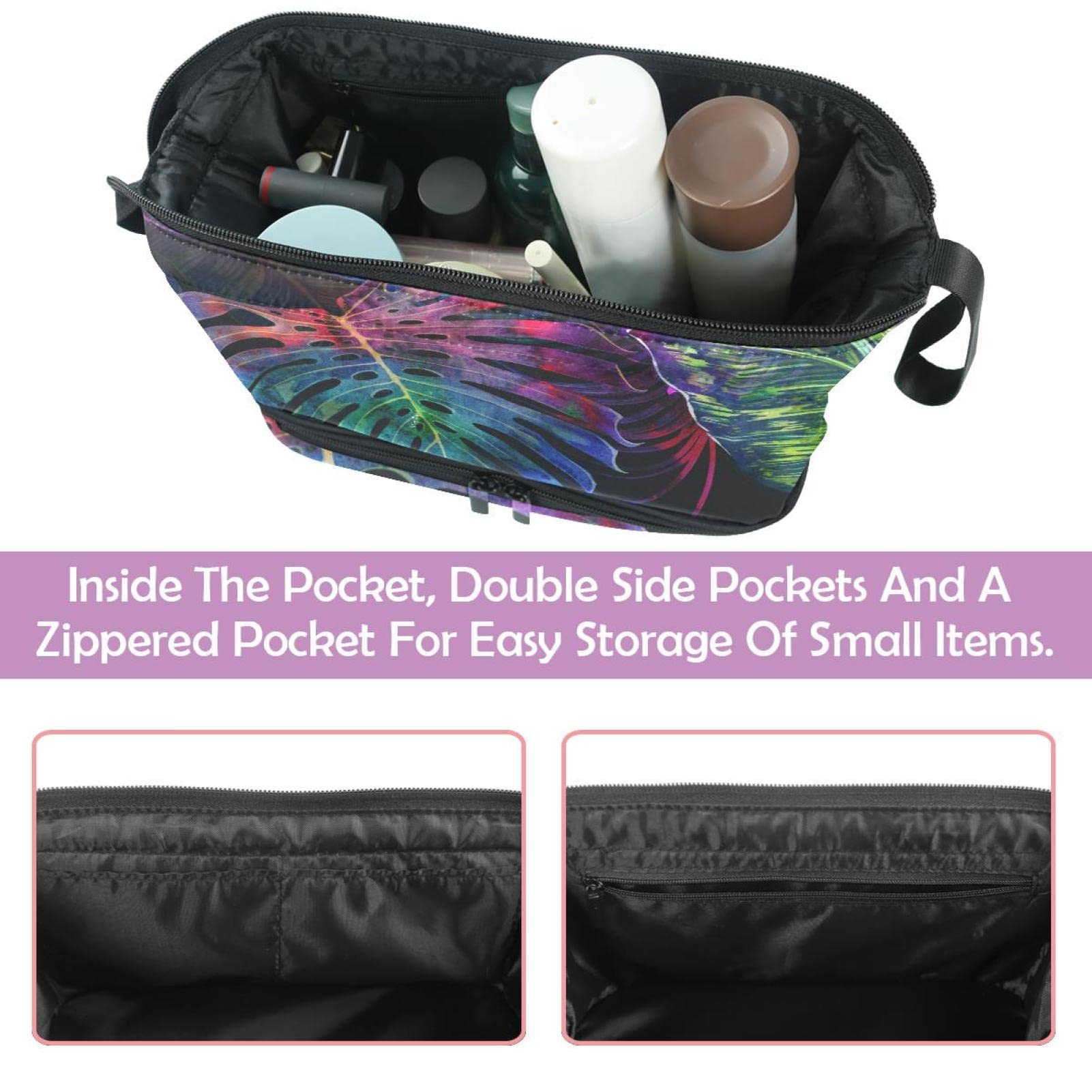 Double Layer Waterproof Makeup Bag for Women - Large Roomy Cosmetic Organizer with Zipper, Travel Toiletry Pouch for Girls | Perfect for Travel, Gym, and Daily Essentials Storage