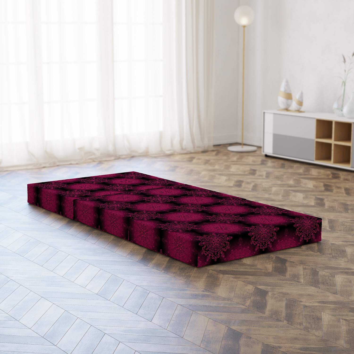 Ambesonne Purple Mandala Foldable Mattress | Psychedelic Boho Design | 74.8
