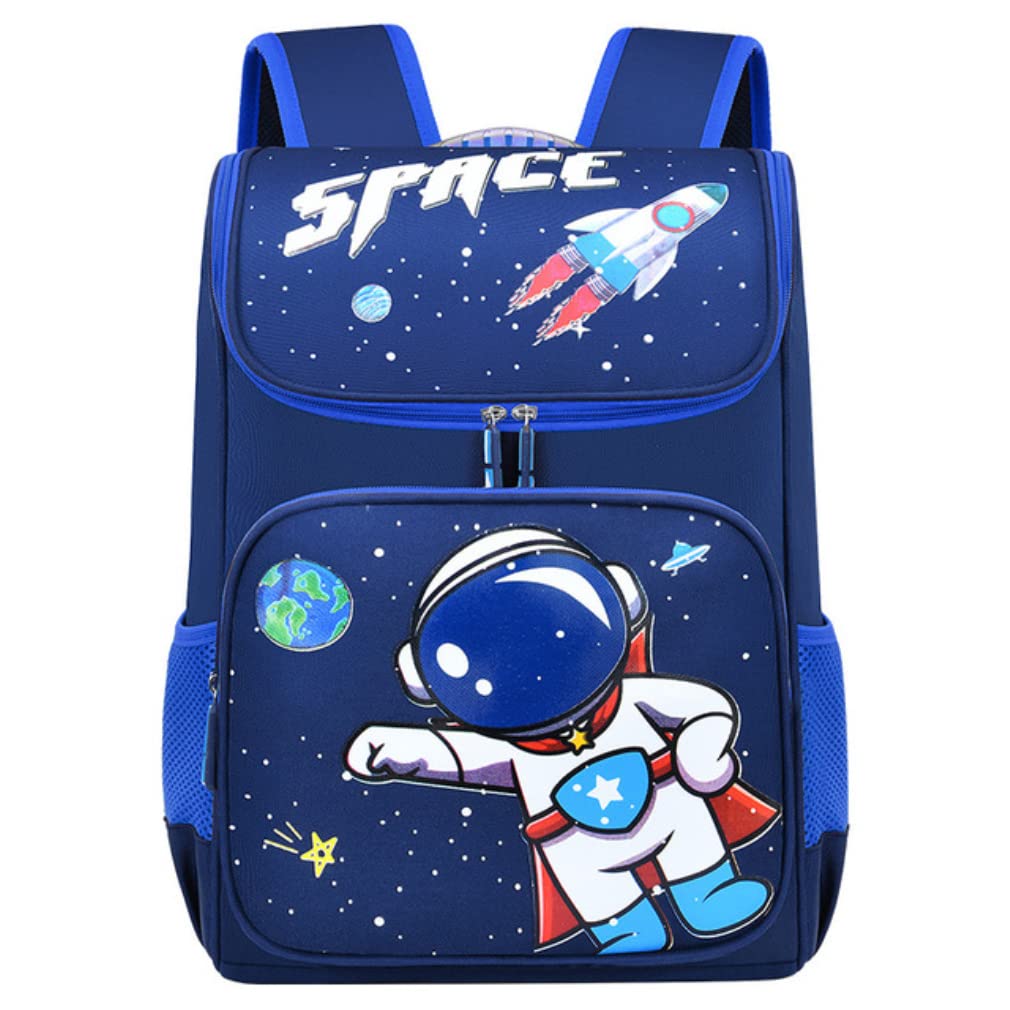 Waterproof Cartoon Spaceman Backpack for Toddler Boys - Kids School Bag for Kindergarten, Daycare & Outdoor Adventures (Blue) - Perfect for Snacks, Books & Daily Use