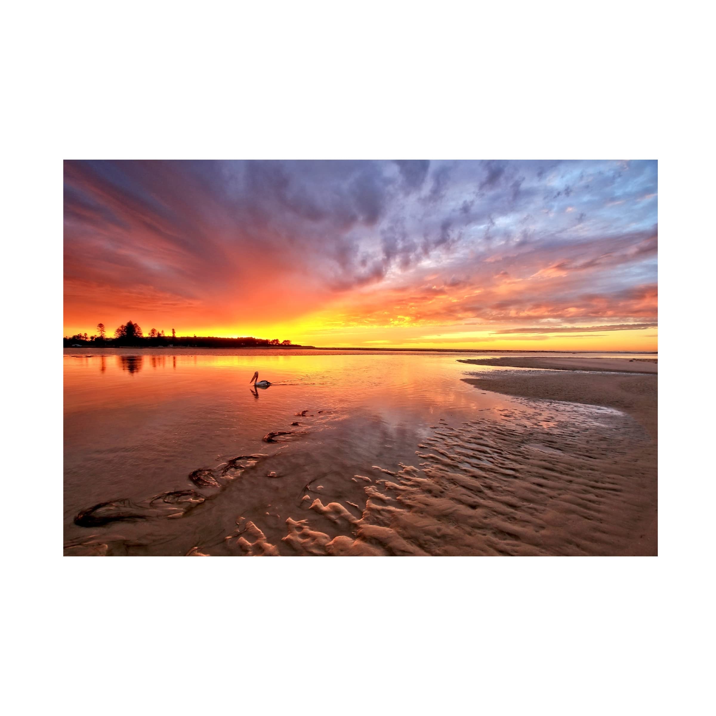 Trademark Fine Art 'The Entrance Beach Sunrise' Canvas Wall Art by Beata Czyzowska - Coastal Sunrise Painting for Living Room, Bedroom & Office Decor