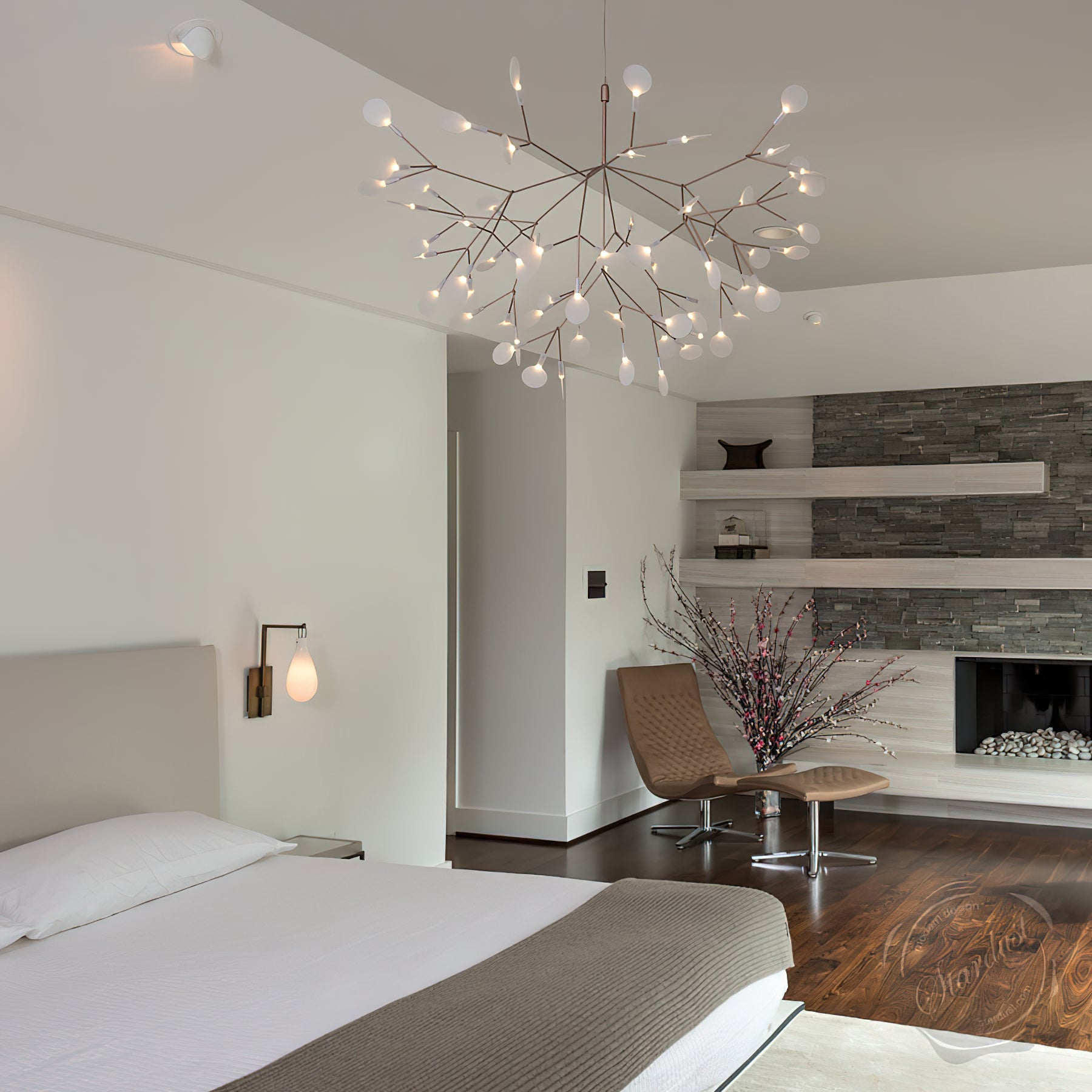 Elegant Firefly LED Chandelier - Modern Crystal Ceiling Light Fixture for Dining Room, Bedroom, Living Room Decor - Energy Saving Dimmable Hanging Light for Home & Office Lighting