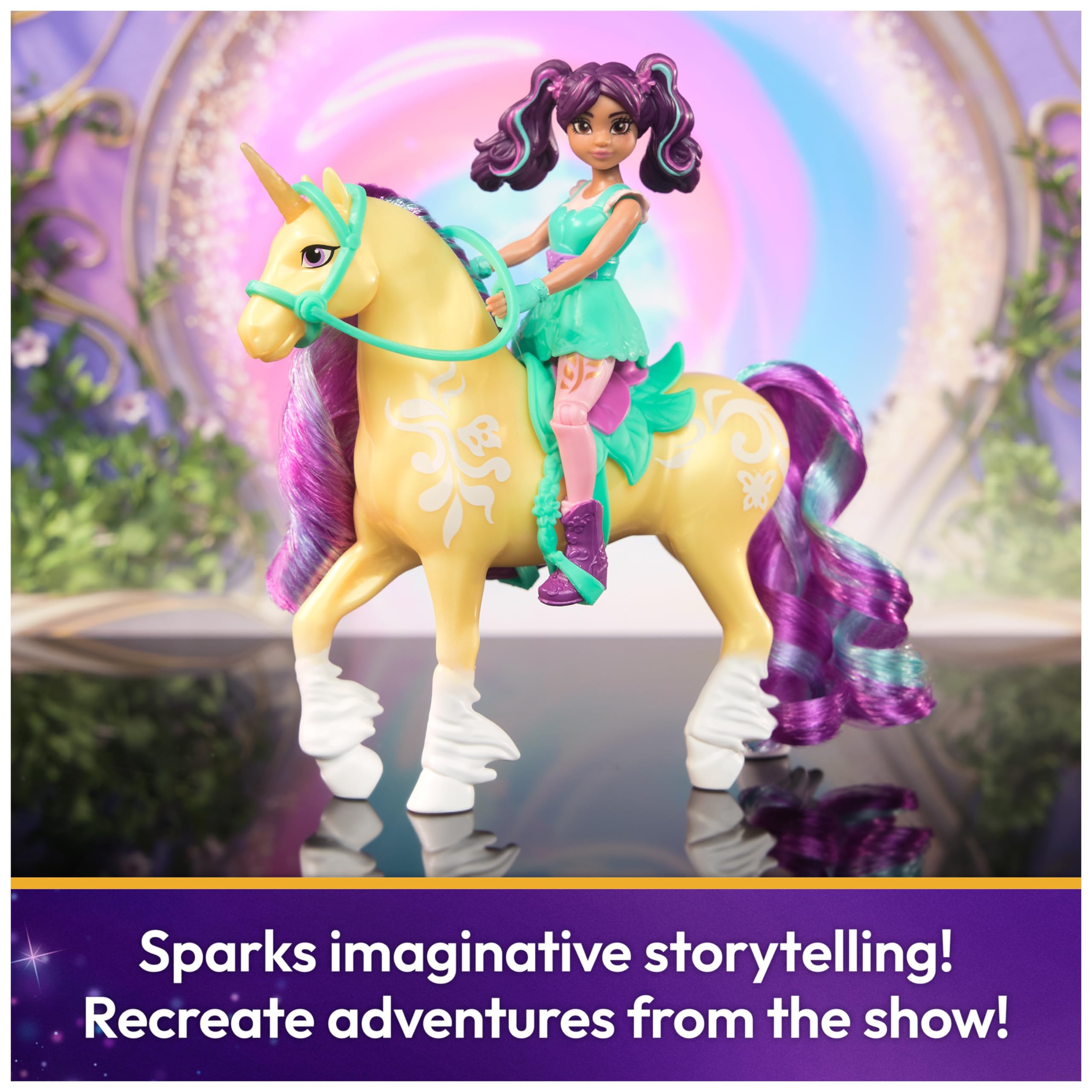 Unicorn Academy Ava & Leaf Doll Set with 2 Accessories & Hair Styling Tool - Magical Unicorn Toys for Girls Ages 4+ | Perfect for Imaginative Play, Birthday Gifts & Pretend Tea Parties