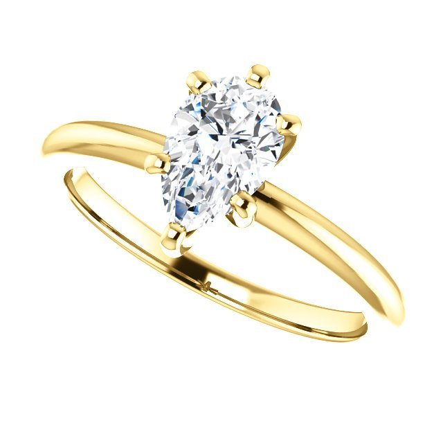 14Kt Gold 1.25 Carat Pear Diamond Solitaire Ring - Elegant Engagement & Wedding Jewelry for Women