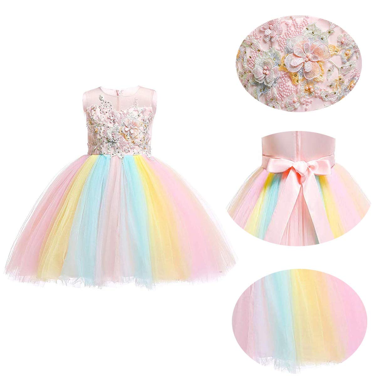 Unicorn Princess Costume for Girls - Sparkly Tulle Dress with Headband for Birthday, Pageant, Party, Carnival & Cosplay | Perfect for Dress Up, Halloween & Fantasy Play