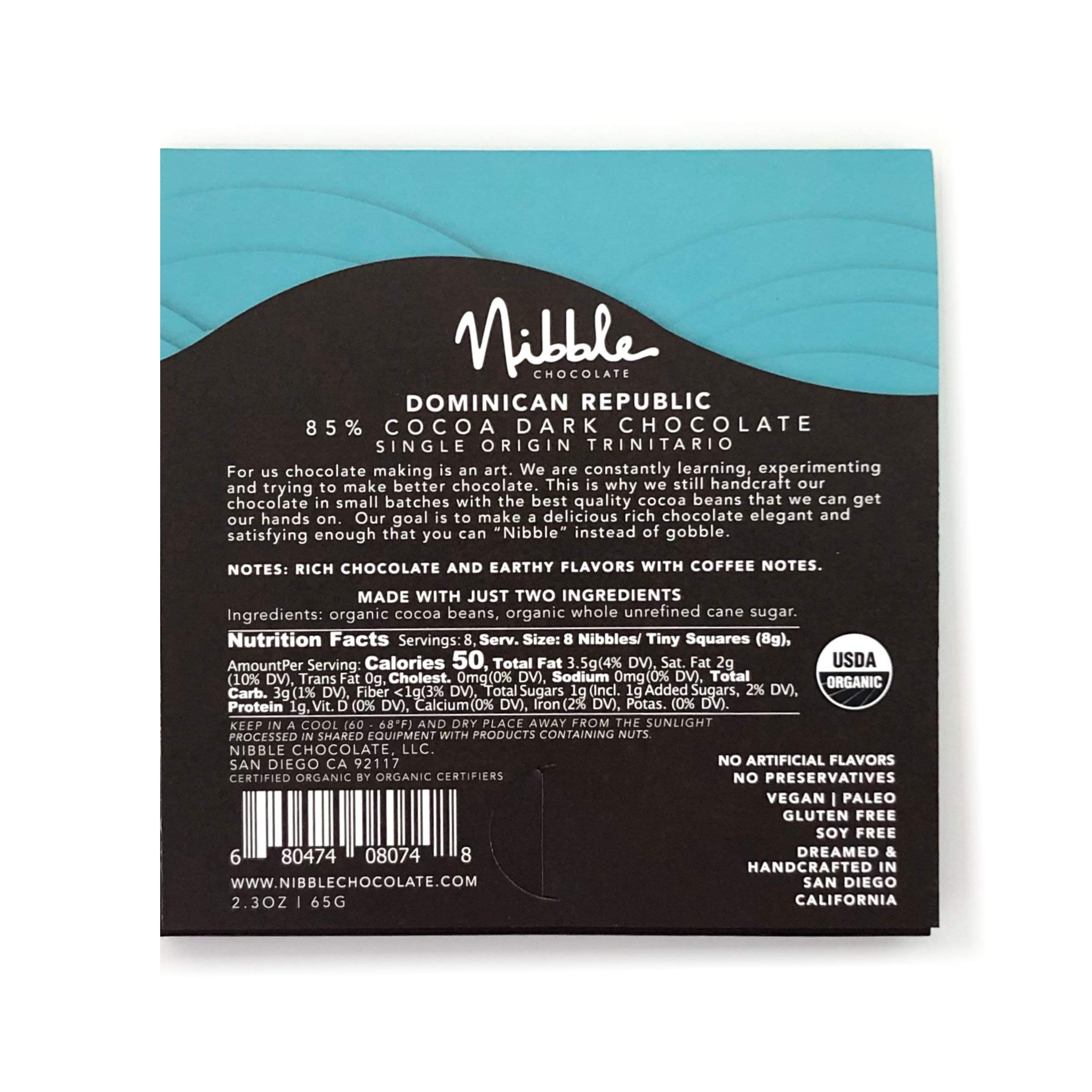 Organic Dominican Republic 85% Dark Chocolate Bars - 3 Pack | Gluten-Free, Soy-Free, Non-GMO | Perfect for Baking, Gifts & Healthy Snacking