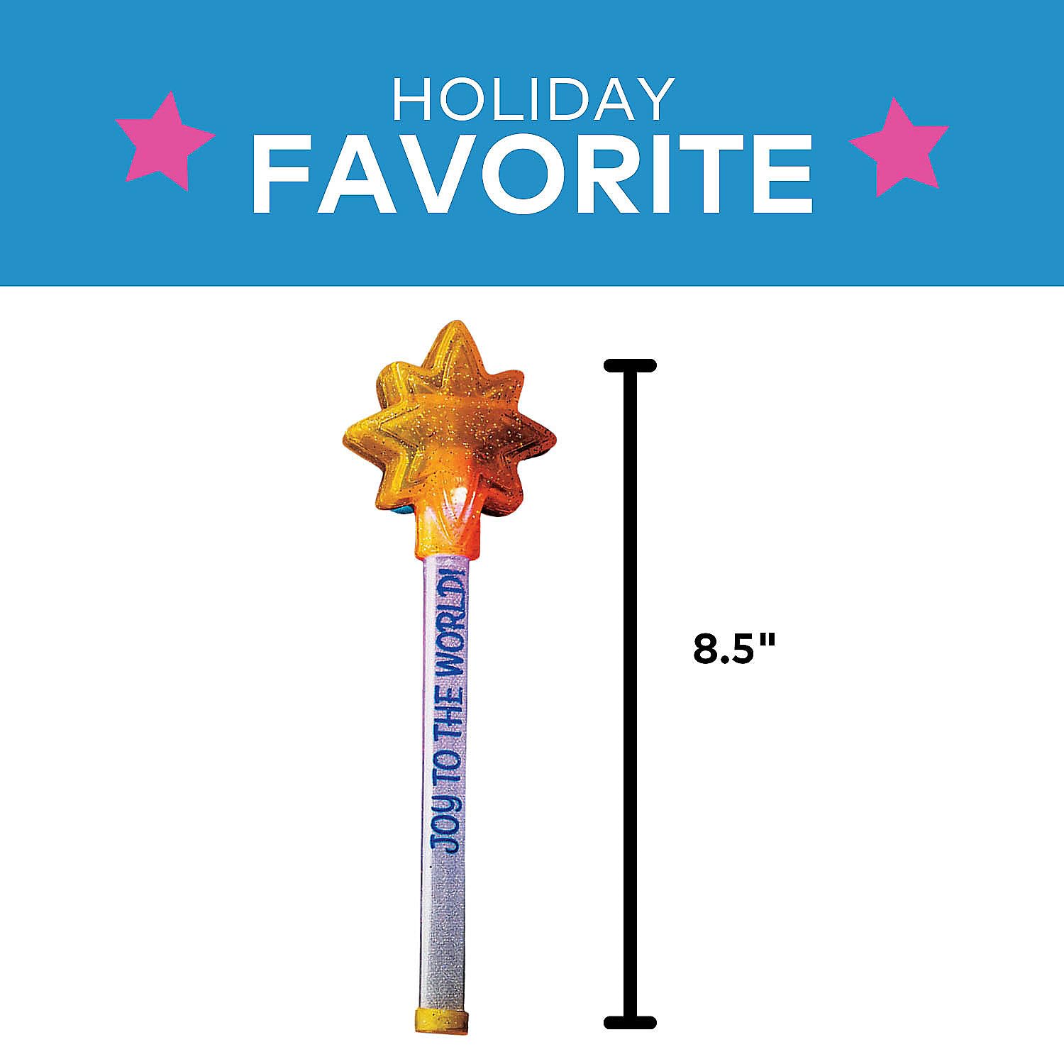 North Star Flashing Light Stick - 12 Pack Christmas Party Glow Sticks for Kids, Holiday Decorations & Festive Celebrations