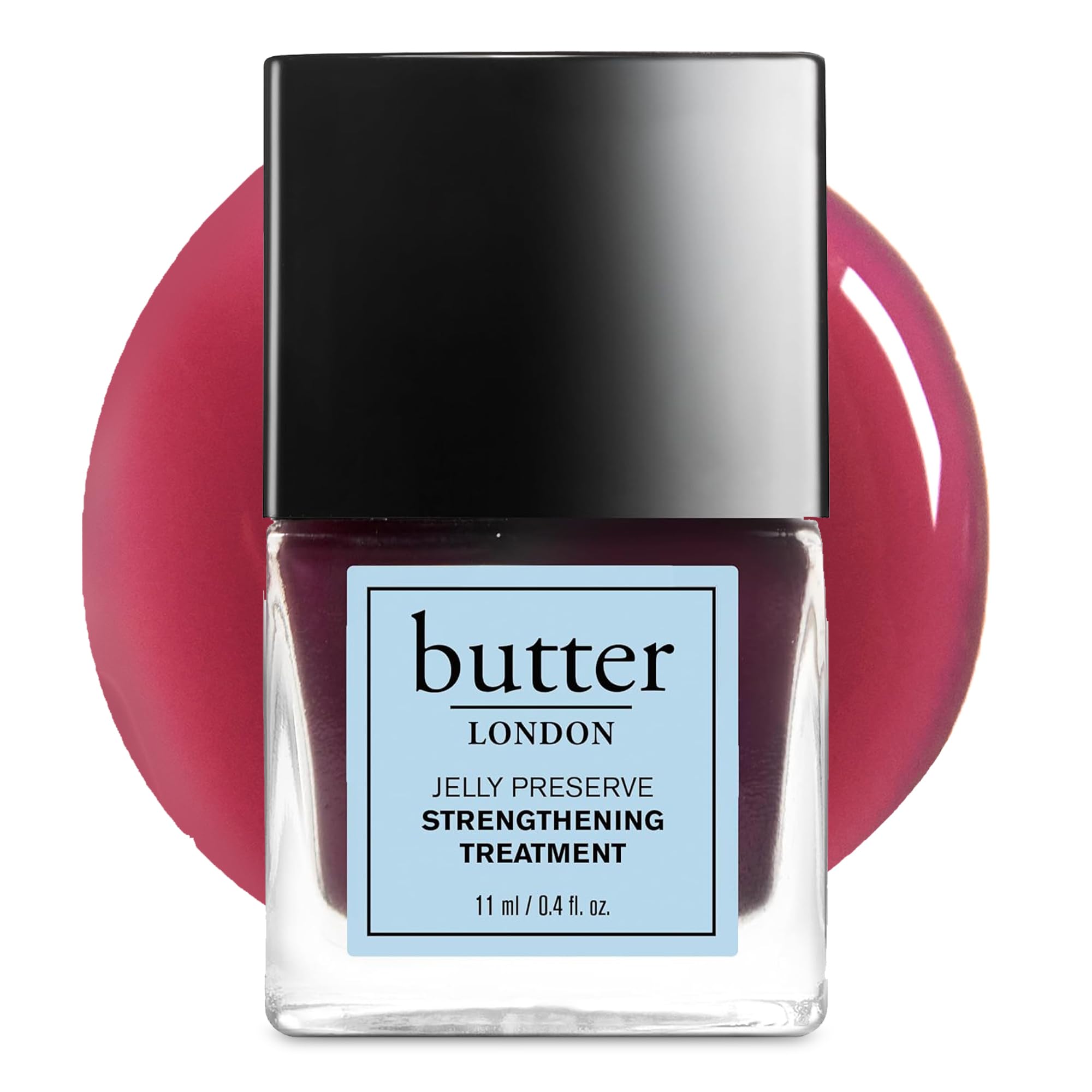 Butter London Nail Strengthener for Damaged Nails - Jelly Preserve Translucent Nail Polish to Strengthen, Nourish & Rejuvenate Nail Beds - Best Nail Care Treatment for Weak, Brittle Nails - Perfect for Salon & Home Manicures