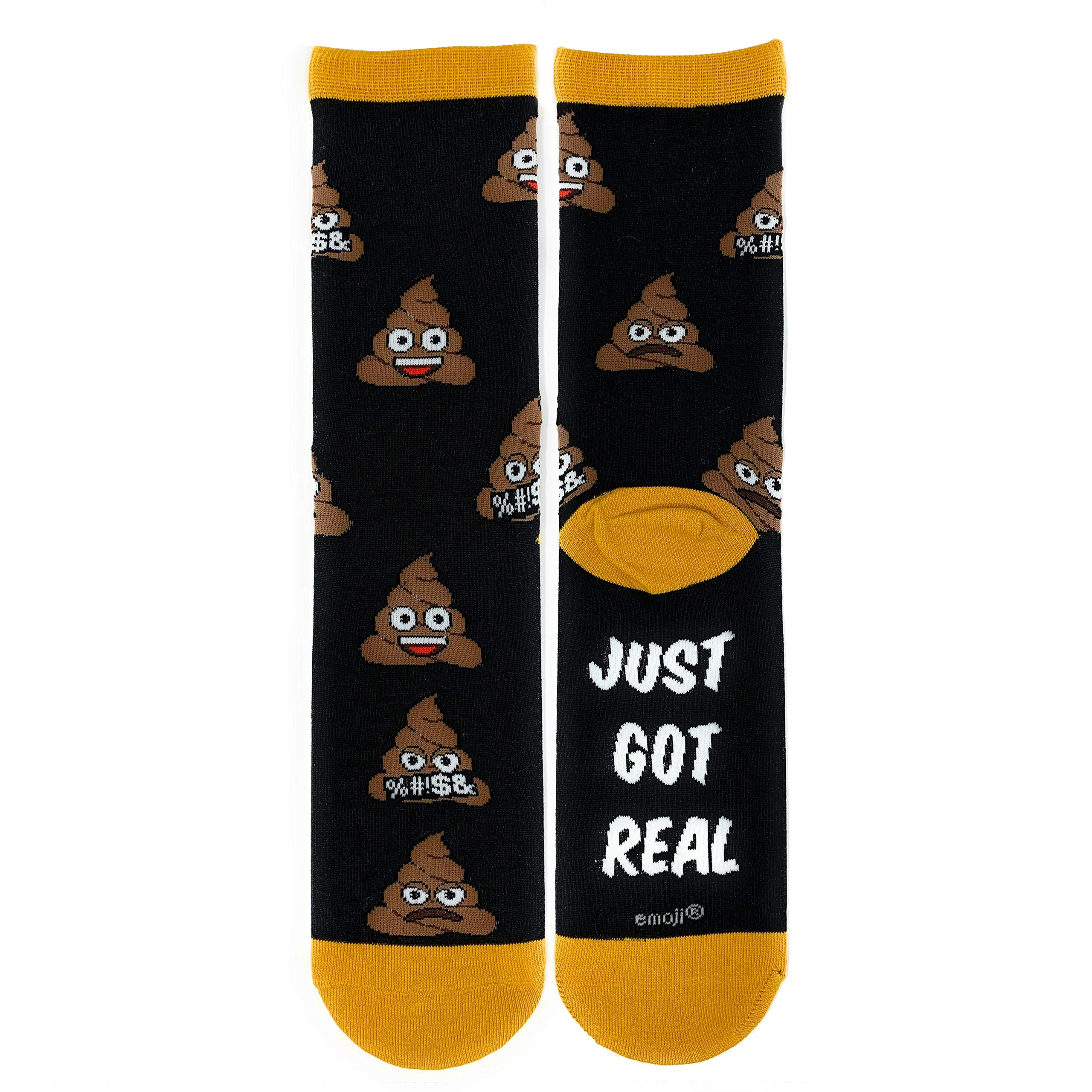 Funny Emoji Crew Socks for Men - Crazy Dress Cotton Novelty Socks (Size 8-13) | Comfortable & Breathable for Casual Wear, Gifts & Cosplay
