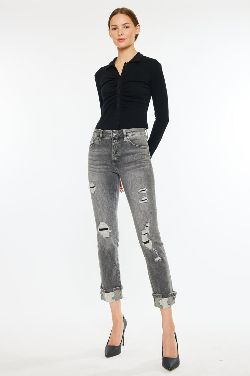 Janis High Rise Slim Straight Leg Jeans for Women - Stretchy Denim Pants with Comfortable Fit - Perfect for Casual Wear, Office & Date Night
