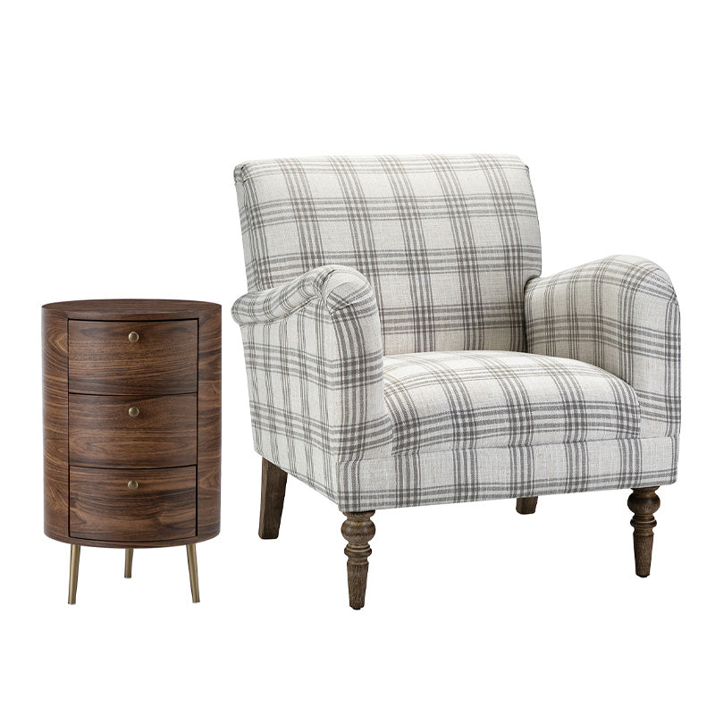 Sadie Upholstered Armchair with Side Table - 2 Piece Living Room Furniture Set for Small Spaces, Apartments & Cozy Reading Nooks