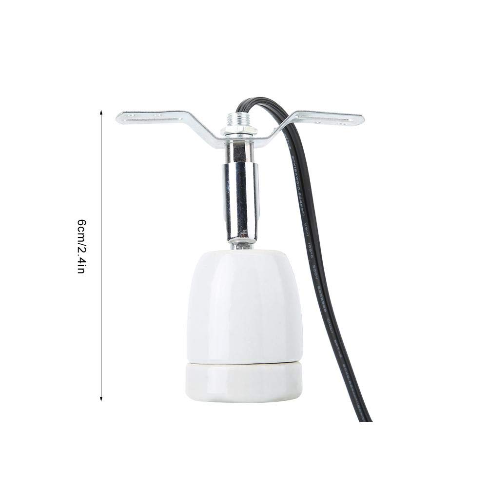 E27 Lamp Bulb Socket Holder with Pet Clip - Ceramic Heat Lamp Base for Reptiles, US Plug - Perfect for Terrariums, Incubators & Pet Heating