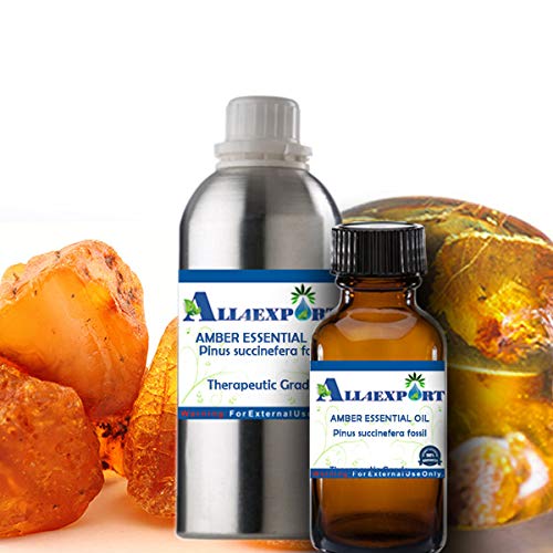 Pure Amber Pinus Succinifera Essential Oil - 100% Natural Attars for Aromatherapy & Relaxation - 100ml Bottle for Diffusers, Massage & Home Fragrance