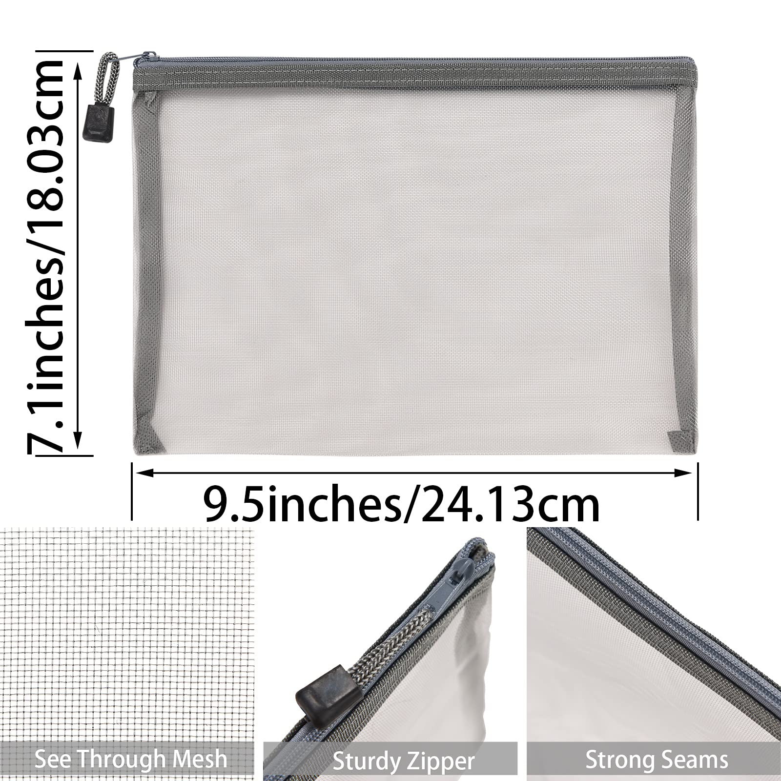 20-Piece Mesh Makeup Bags Set - 9.5