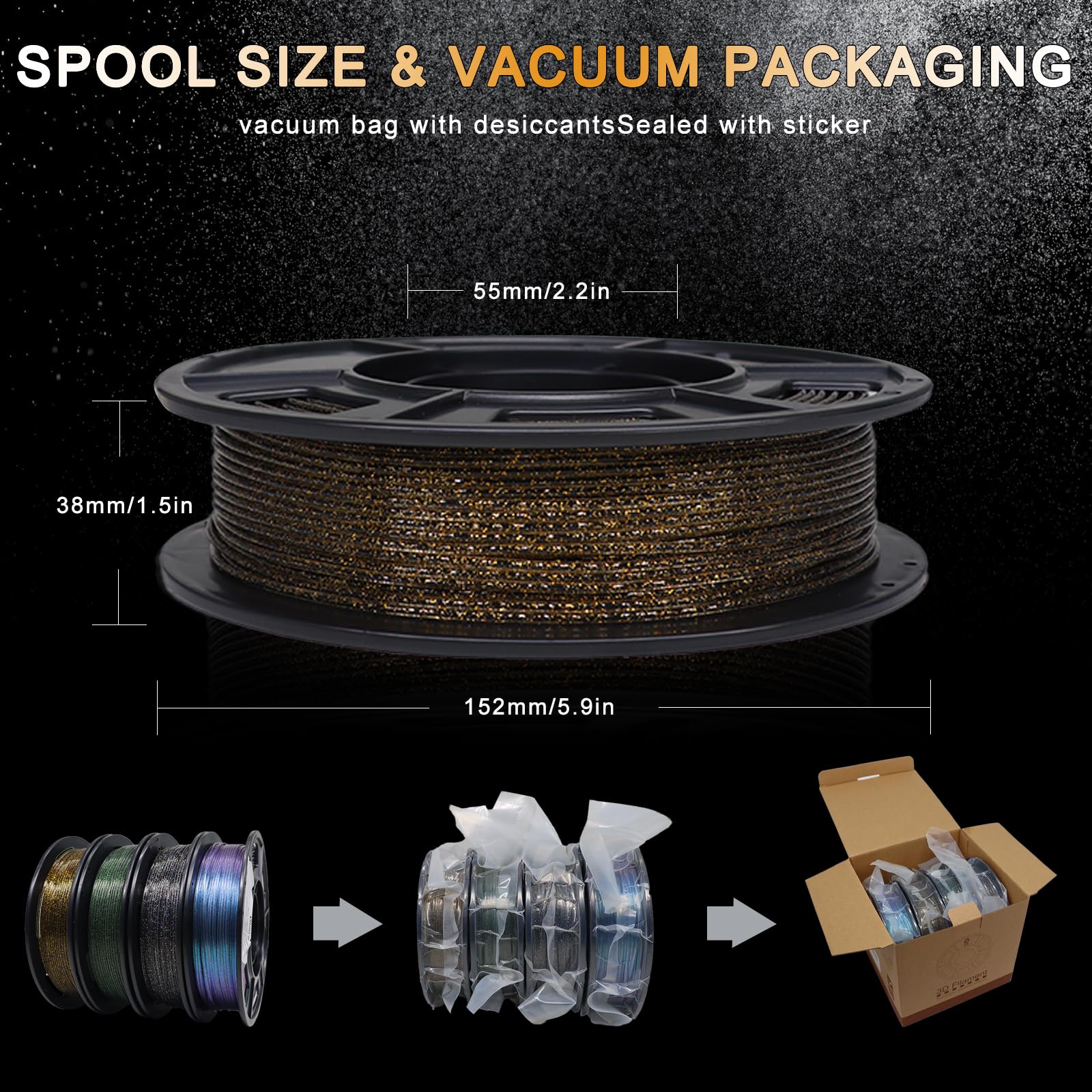 Premium YOUSU 3D Printer Filament Bundle - Galaxy PLA 1.75mm Multi-Color Glitter Filament (250g x 4 Pack) for 3D Printing, DIY Crafts & Cosplay Props - Perfect for Makers, Artists & Hobbyists