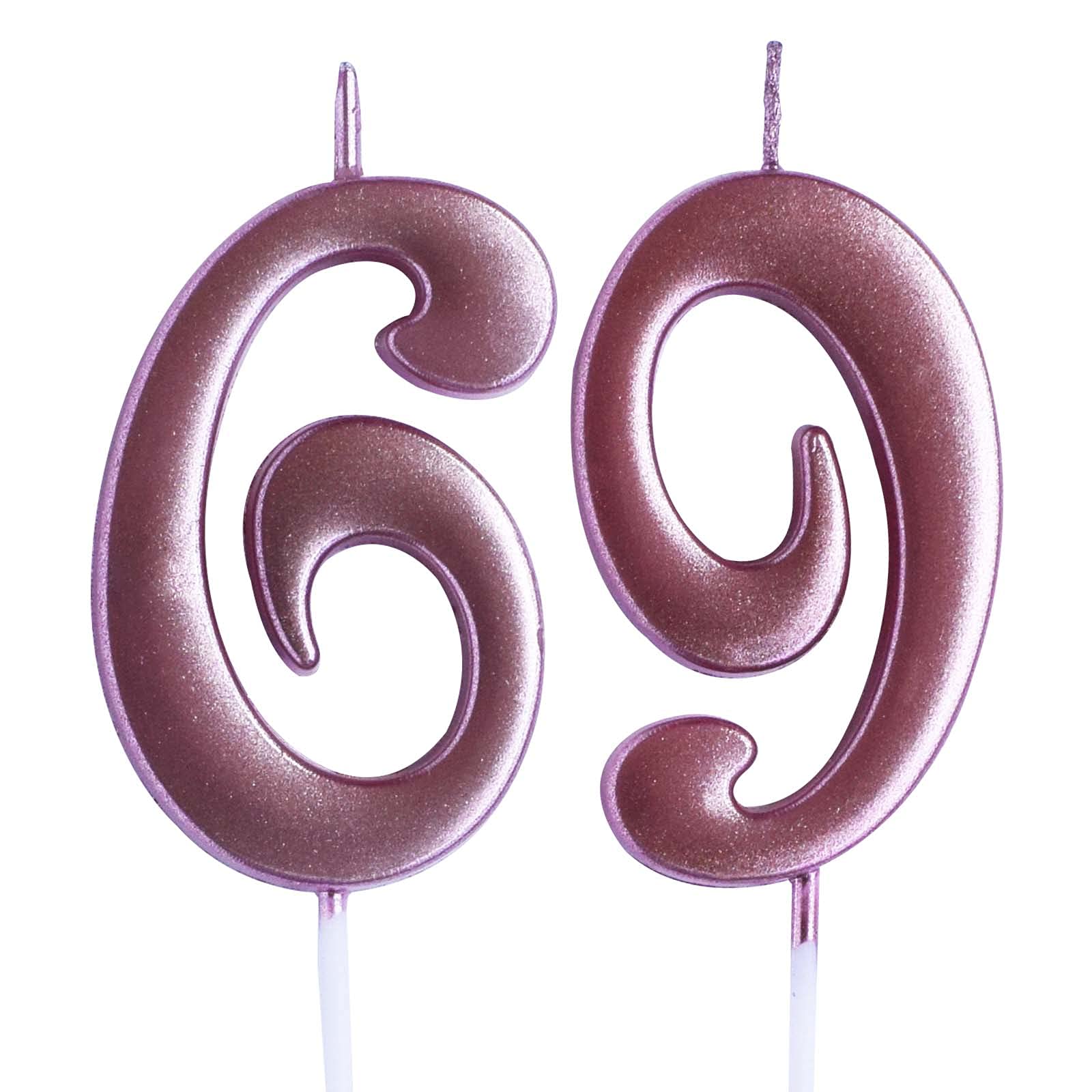 69th Birthday Candle - Number 69 Cake Topper for Women & Men | Rose Gold Party Decorations & Supplies | Perfect for Birthday Cakes, Celebrations & Milestone Gifts