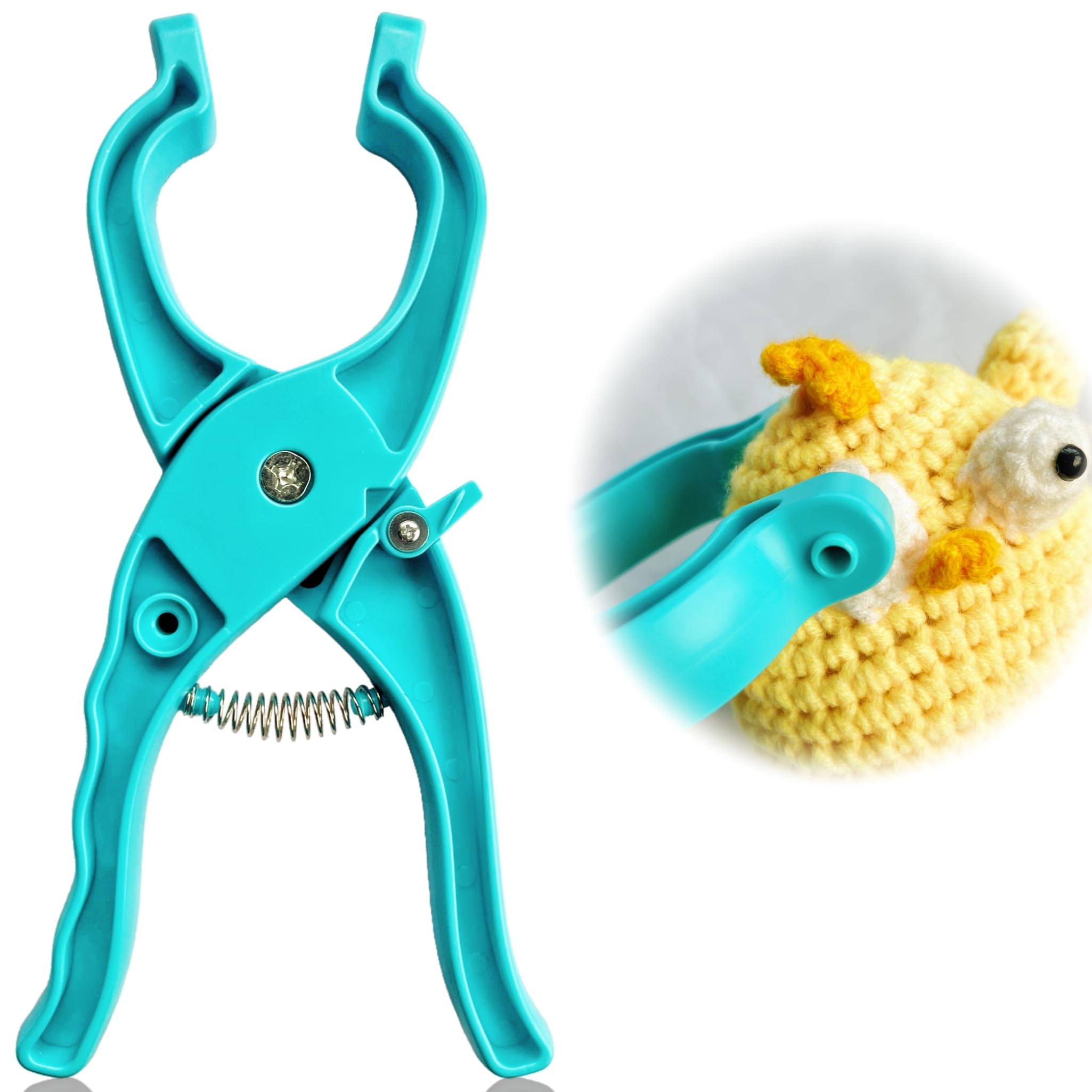 SPMKTQK Safety Eye Tool for Amigurumi Crochet - 5-30mm Eye Setting Pliers for Stuffed Animals & DIY Plush Toys (Blue) - Perfect for Crafting, Doll Making & Handmade Gifts