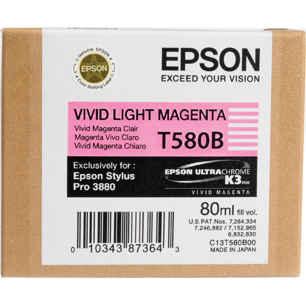 Epson T580B00 3880 Ultrachrome Vivid Light Magenta Ink Cartridge - High-Quality Replacement for Professional Photo Printing & Graphic Design