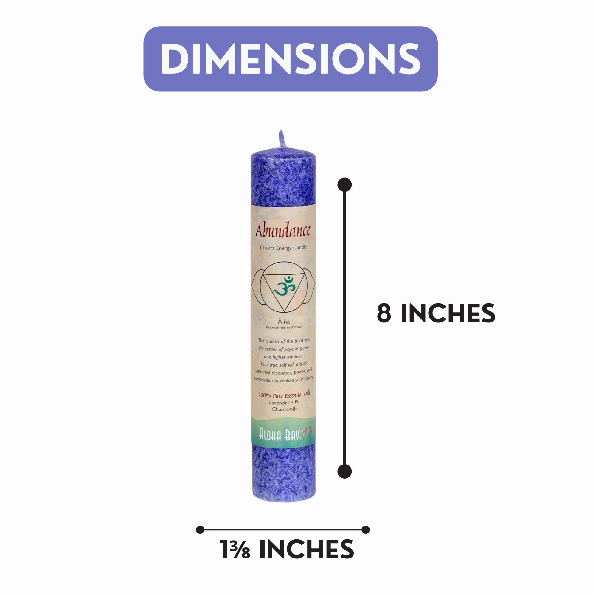 Aloha Bay Chakra Pillar Abundance Indigo Candle - Pack of 22 | Meditation, Yoga & Spiritual Healing Aromatherapy | Perfect for Home Decor, Relaxation & Gift Giving