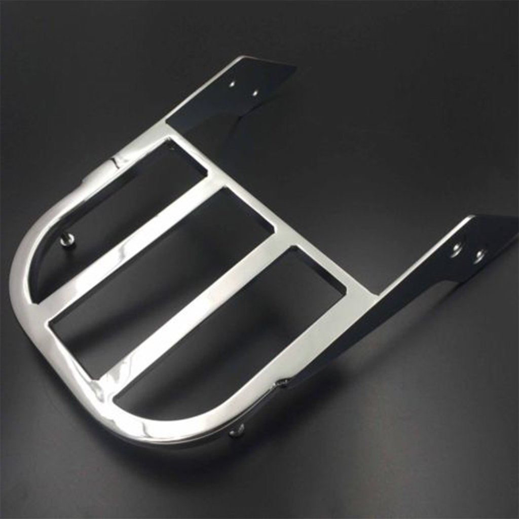 Chrome Motorcycle Solo Seat Sissy Bar Luggage Rack for Honda VTX 1300C (2002-2006) & VTX 1800C (2002-2011) & VTX 1800F (2005-2011) - Heavy Duty Rear Cargo Rack for Long Distance Cruising & Touring