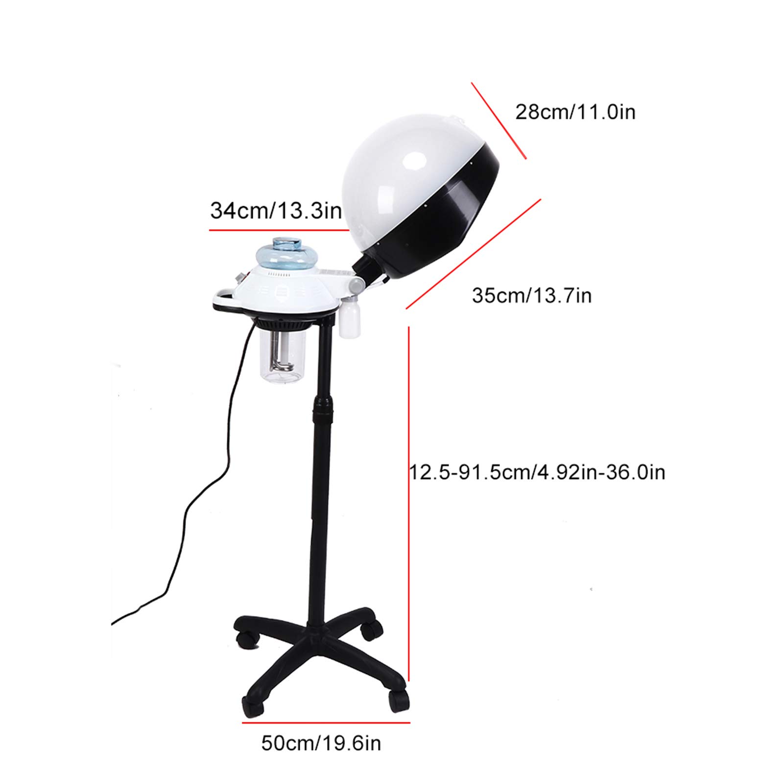 Adjustable Professional Hair Coloring Steamer with Hooded Bonnet - Salon & Home Use Perming & Treatment Dryer for Hair Care & Styling
