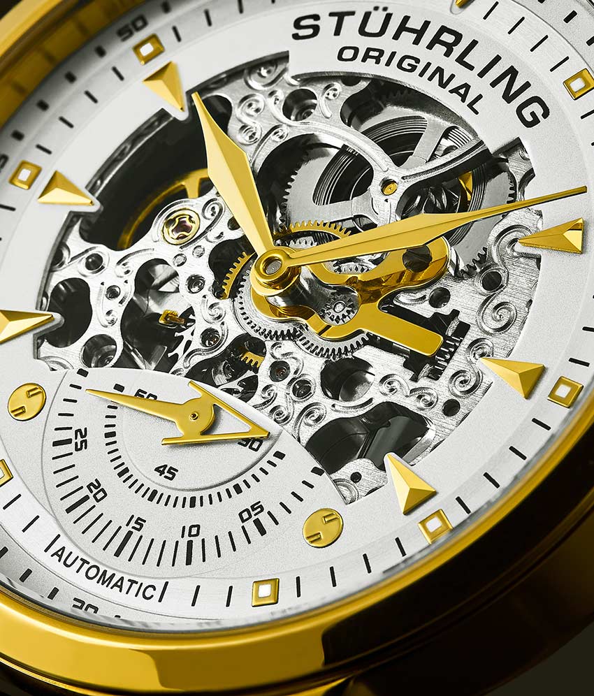 Executive 133 Automatic 44mm Skeleton Watch for Men - Luxury Stainless Steel Mechanical Timepiece - Perfect for Business, Formal Events & Gift Giving