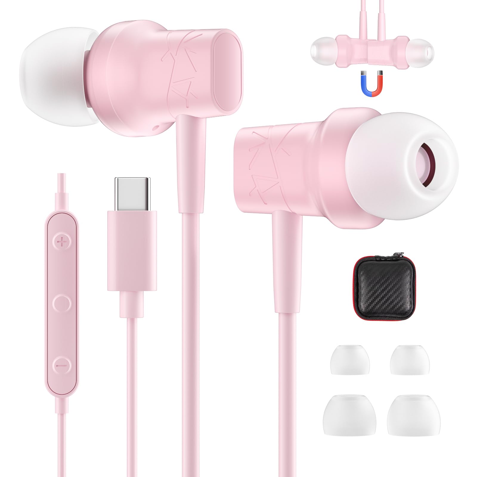 USB C Headphones with Noise Canceling & Mic - Wired Earbuds for iPad 10th Gen, iPad Air 4/5, iPad Pro 11