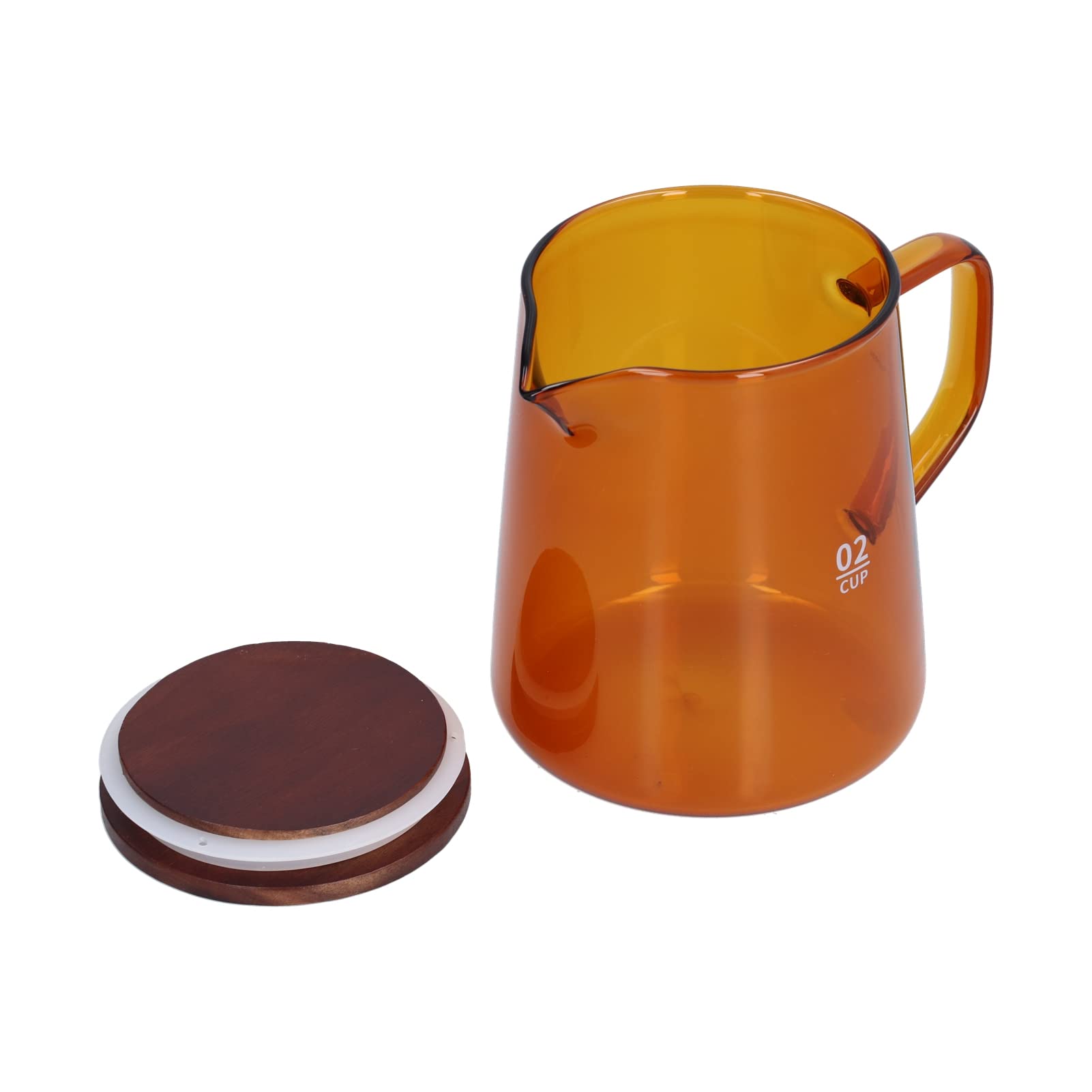 16.9oz Borosilicate Glass Coffee Carafe with Wooden Lid - Drip Coffee Maker Decanter, Manual Pour Over Coffee Server & Tea Steeper - Perfect for Home Brewing, Office Use, and Gift Giving (Brown)