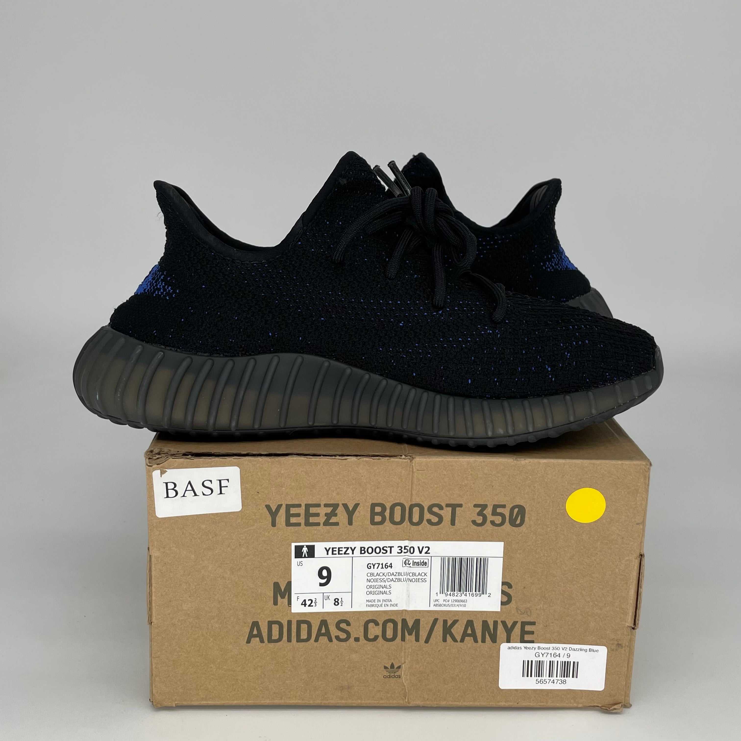 Adidas Yeezy Boost 350 V2 Dazzling Blue Men's Running Shoes Size 9 - GY7164 | Comfortable Sneakers for Casual Wear, Gym & Street Fashion