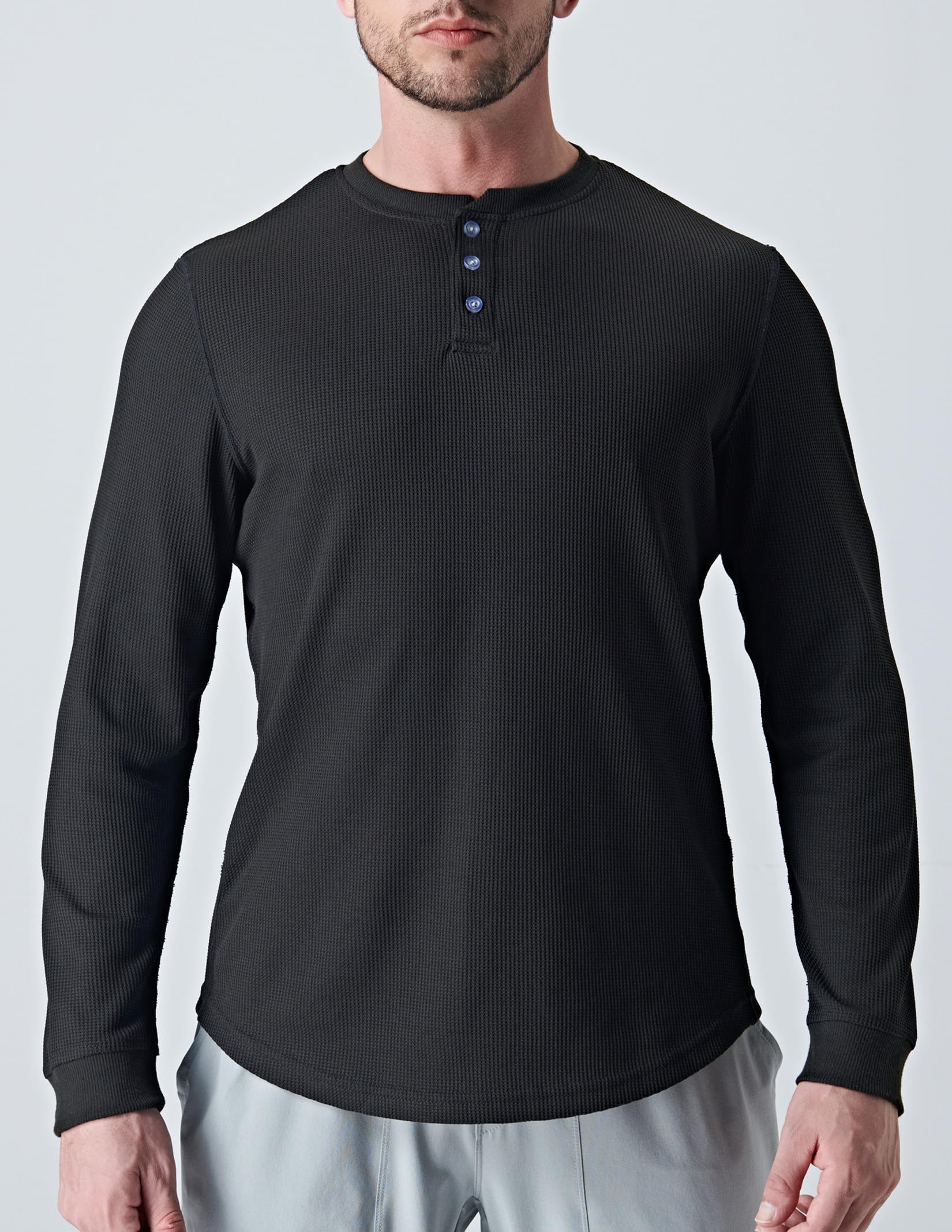 3 Pack Men's Waffle Henley Thermal Long Sleeve Shirts - Soft Breathable Cotton Blend, Slim Fit Casual Fall & Winter Shirts for Men | Perfect for Layering, Outdoor Activities & Everyday Wear