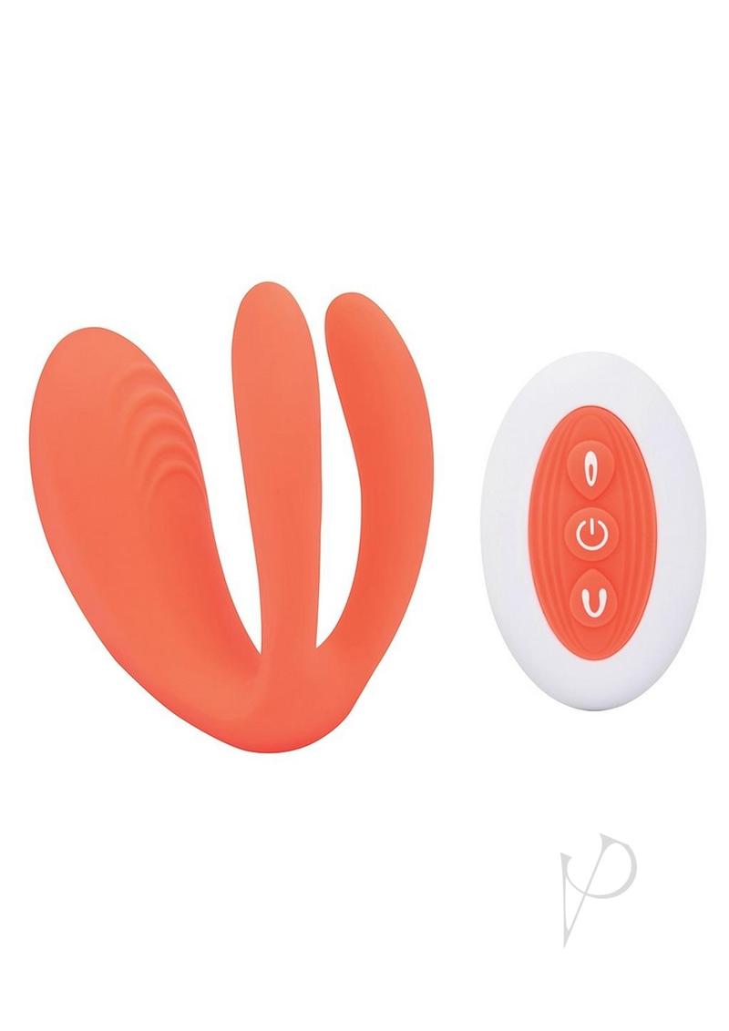 Bodywand ID Bridge Rechargeable Silicone Vibrator with Clitoral Stimulator - Orange | Powerful Dual Stimulation for Women | Perfect for Solo Play & Couples Intimacy