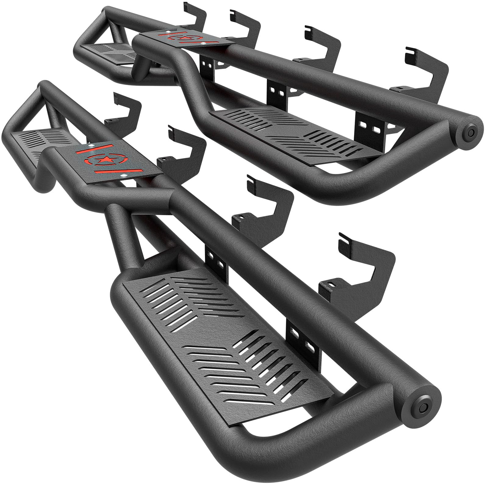 Heavy Duty Crew Cab Running Boards & Side Steps for 2019-2025 Chevy Silverado 1500 & GMC Sierra 1500/2500/3500 HD - Non-Slip Black Nerf Bars - Perfect for Off-Roading, Truck Access & Easy Entry/Exit