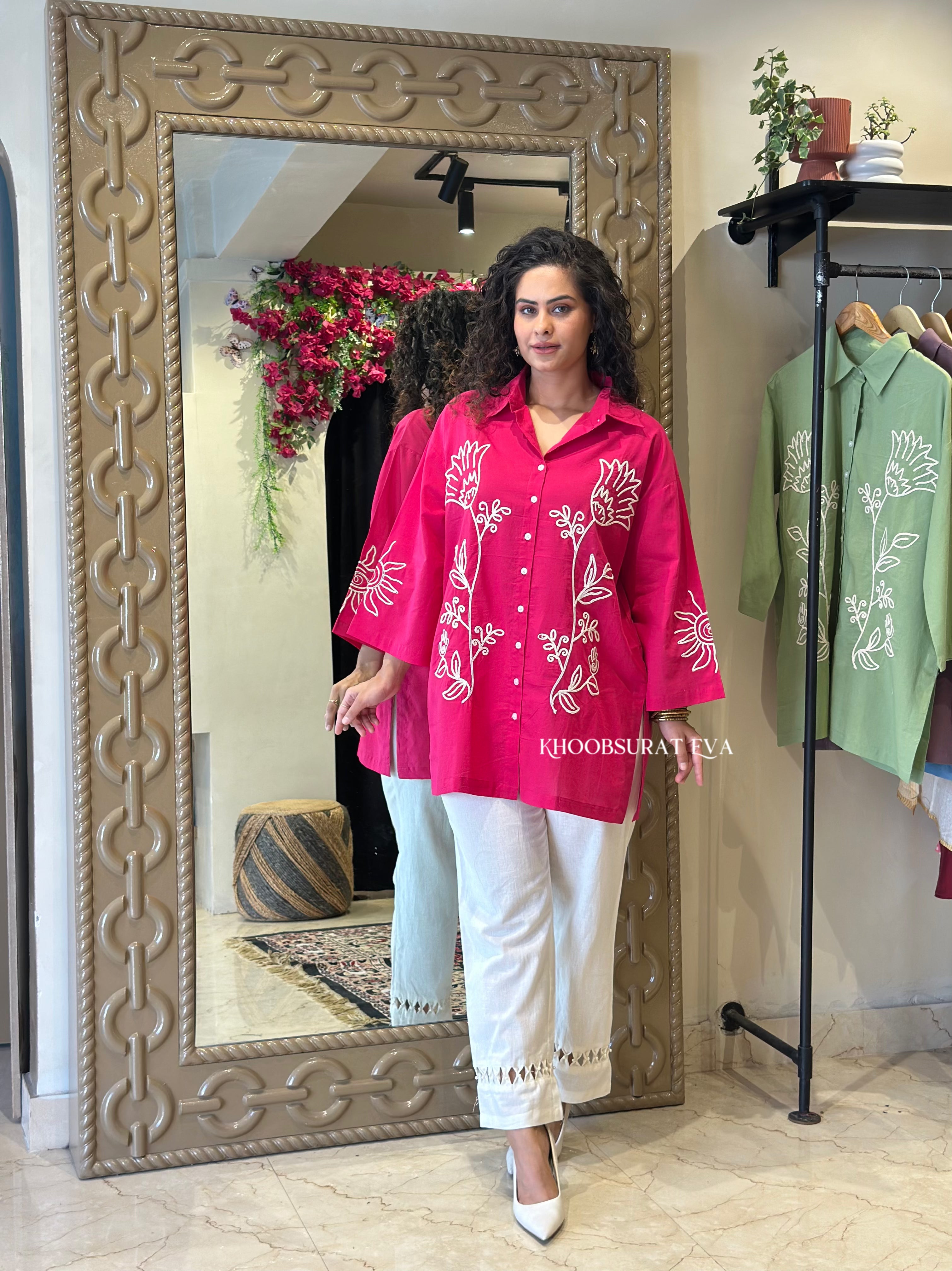 Pink Pony Club Shirt Set for Women - Cute Casual Outfit for Summer, Party & Everyday Wear