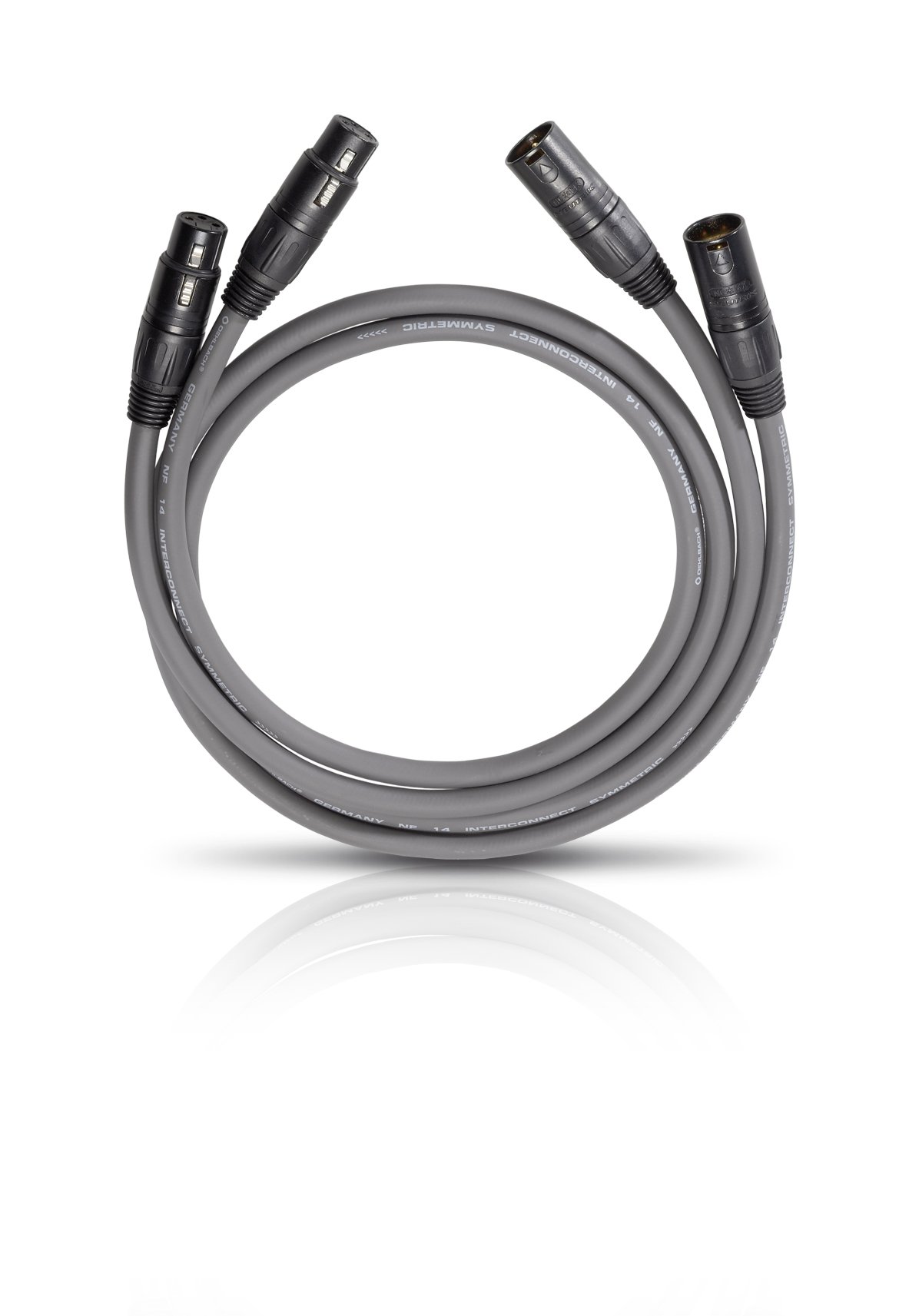 Professional NF 14 XLR Audio Cables - 2 Pack 1.75m Balanced Microphone Cables for Studio Recording, Live Performances & Podcasting
