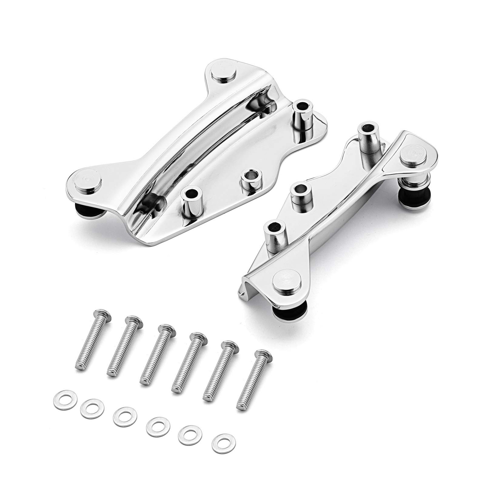 Wsays 4 Point Docking Hardware Kit for Sissy Bar Luggage Rack - Chrome Mounting Bracket Compatible with Harley Touring Electra Street Road Glide Road King 2009-2013 - Perfect for Motorcycle Travel & Storage Accessories