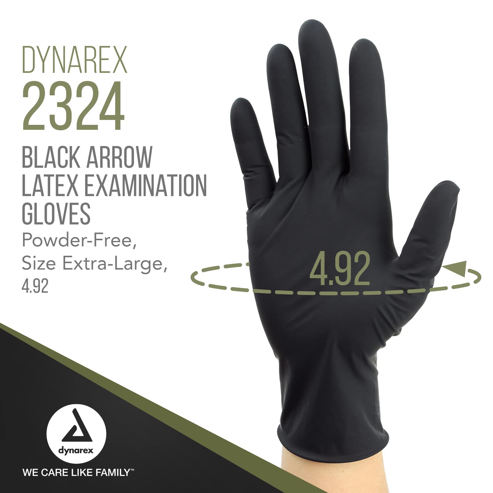 Dynarex Black Arrow Powder-Free Disposable Latex Exam Gloves - X-Large (1000 Count) for Healthcare, Tattoo, Salon & Spa Professionals - Ideal for Medical Exams, Tattooing & Beauty Services
