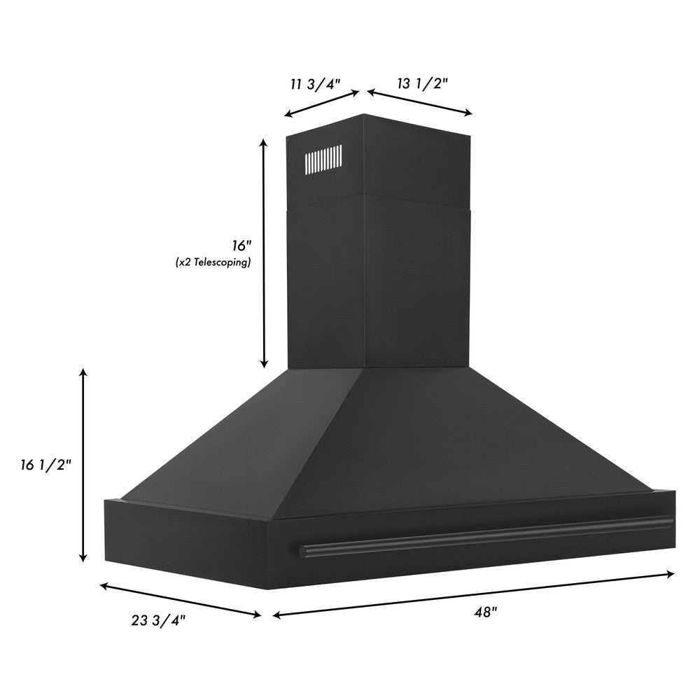 ZLINE Black Stainless Steel Range Hood - 30