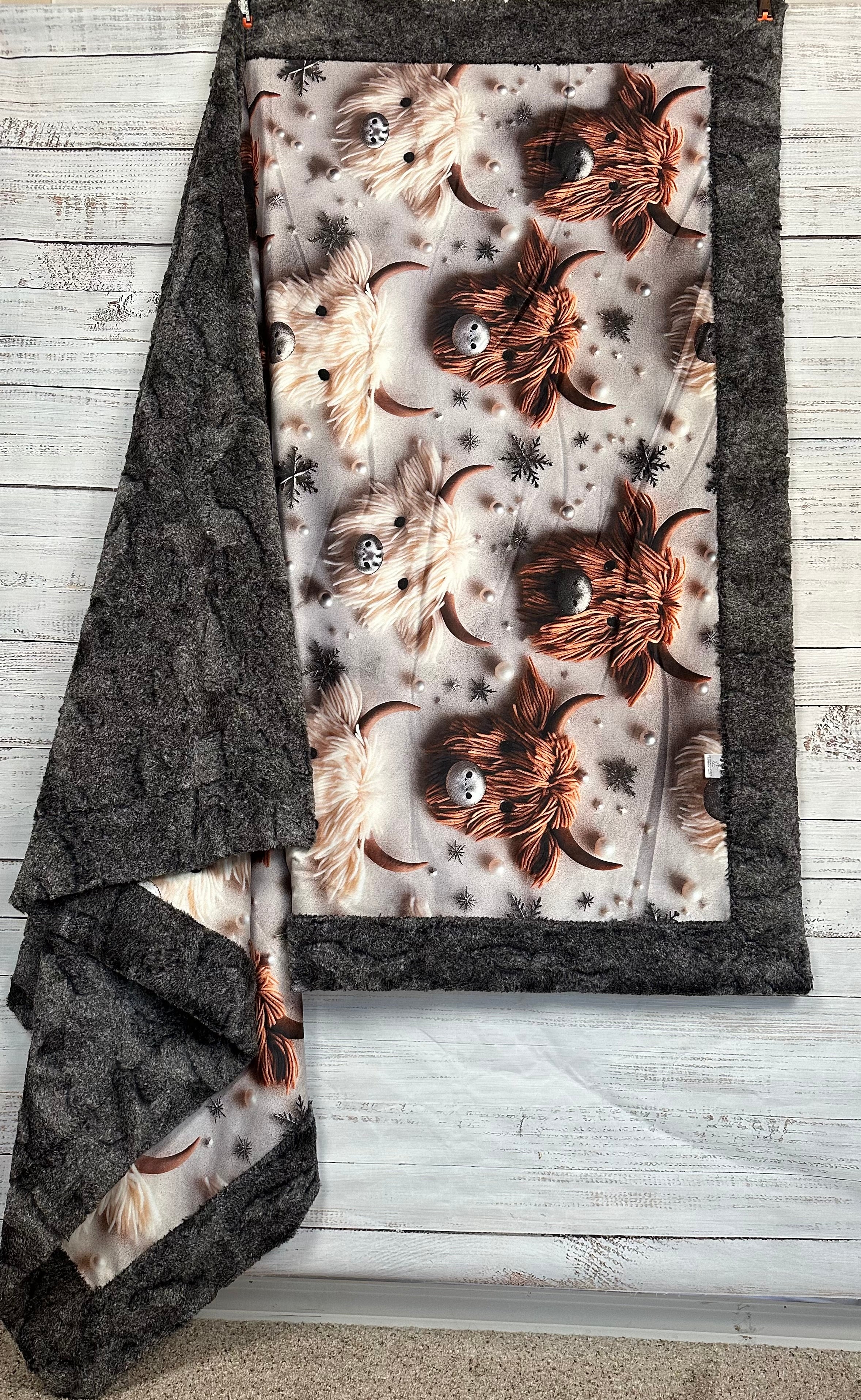 Highland Cow Christmas Blanket - Soft 55x79 Inch Minky Plush Throw for Holiday Decor, Cozy Gift & Winter Warmth