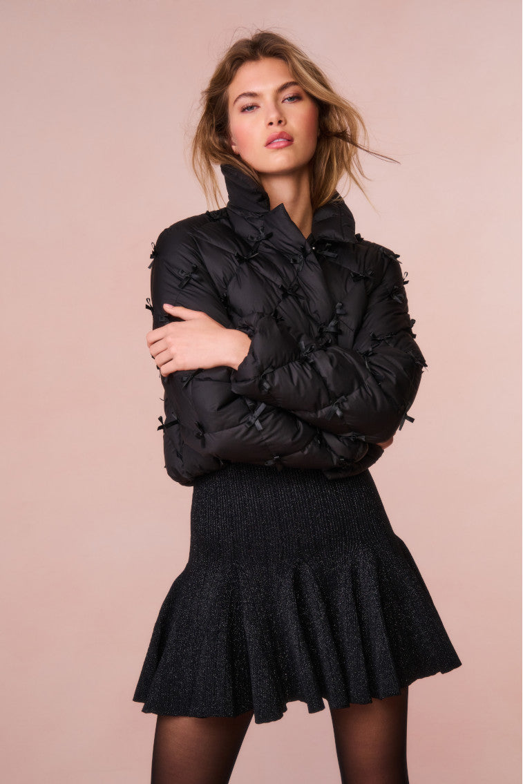 Kasey Quilted Bow Embellished Jacket - Stylish Women's Outerwear for Fall & Winter | Perfect for Casual Outings, Date Nights & Office Wear