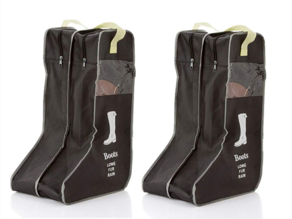 2-Pack Portable Tall Boot Storage Bags - Waterproof Boot Protectors & Organizers for Women & Men (Black) | Perfect for Travel, Closet Organization & Seasonal Boot Storage