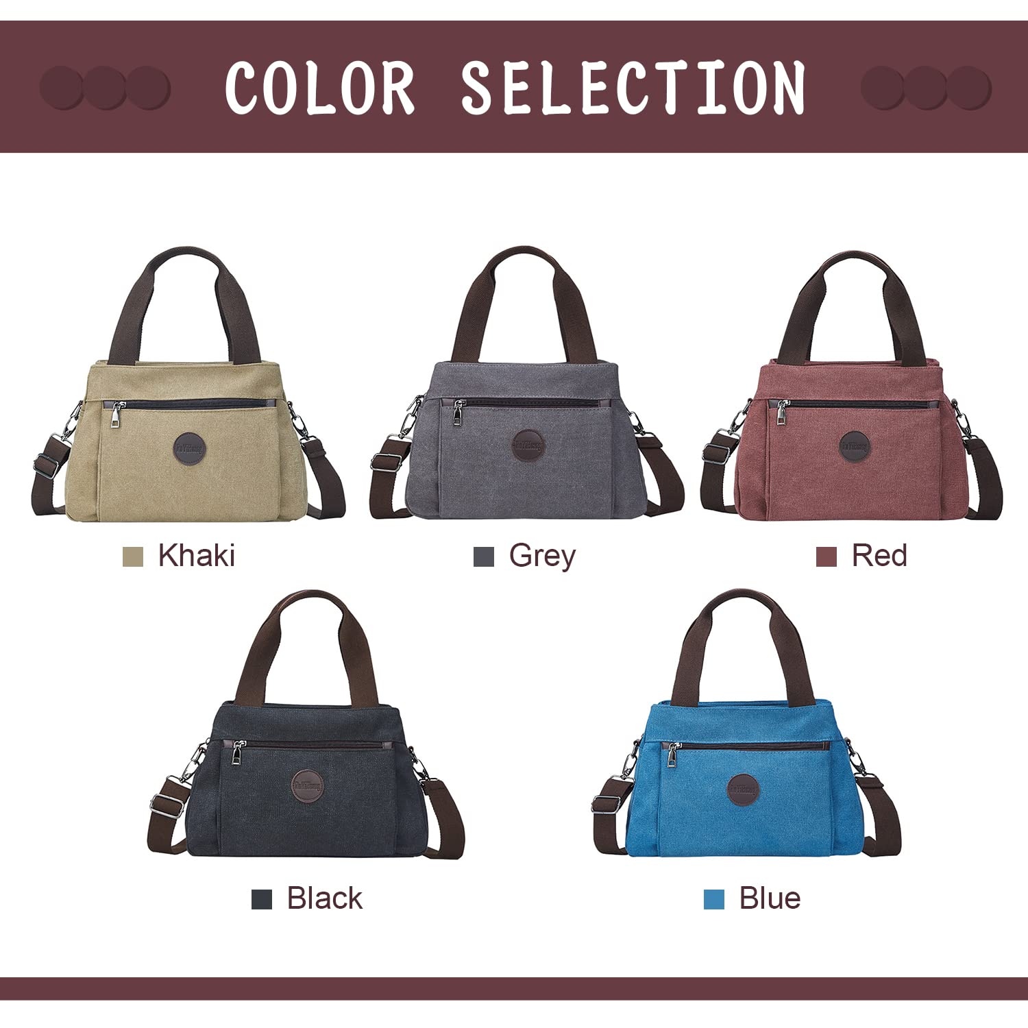 Vintage Canvas Hobo Handbag for Women - Crossbody Shoulder Tote Purse with Multiple Pockets | Casual Work, Travel & Everyday Use