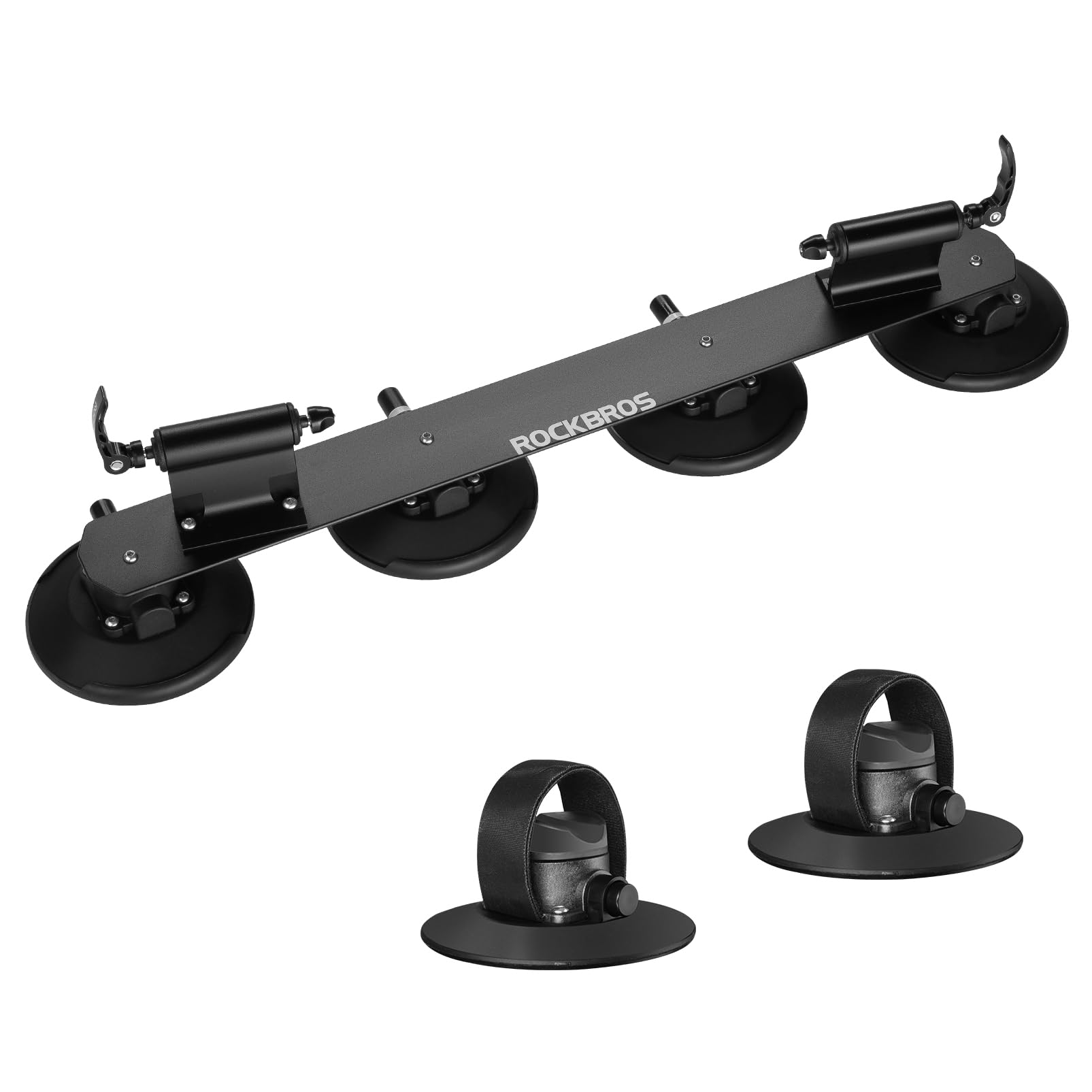 **ROCKBROS Aluminum Alloy Suction Cup Bike Rack for Car Roof – Quick Release Bike Carrier Holds 2 Bikes – Perfect for Road Trips, Camping & Outdoor Adventures**